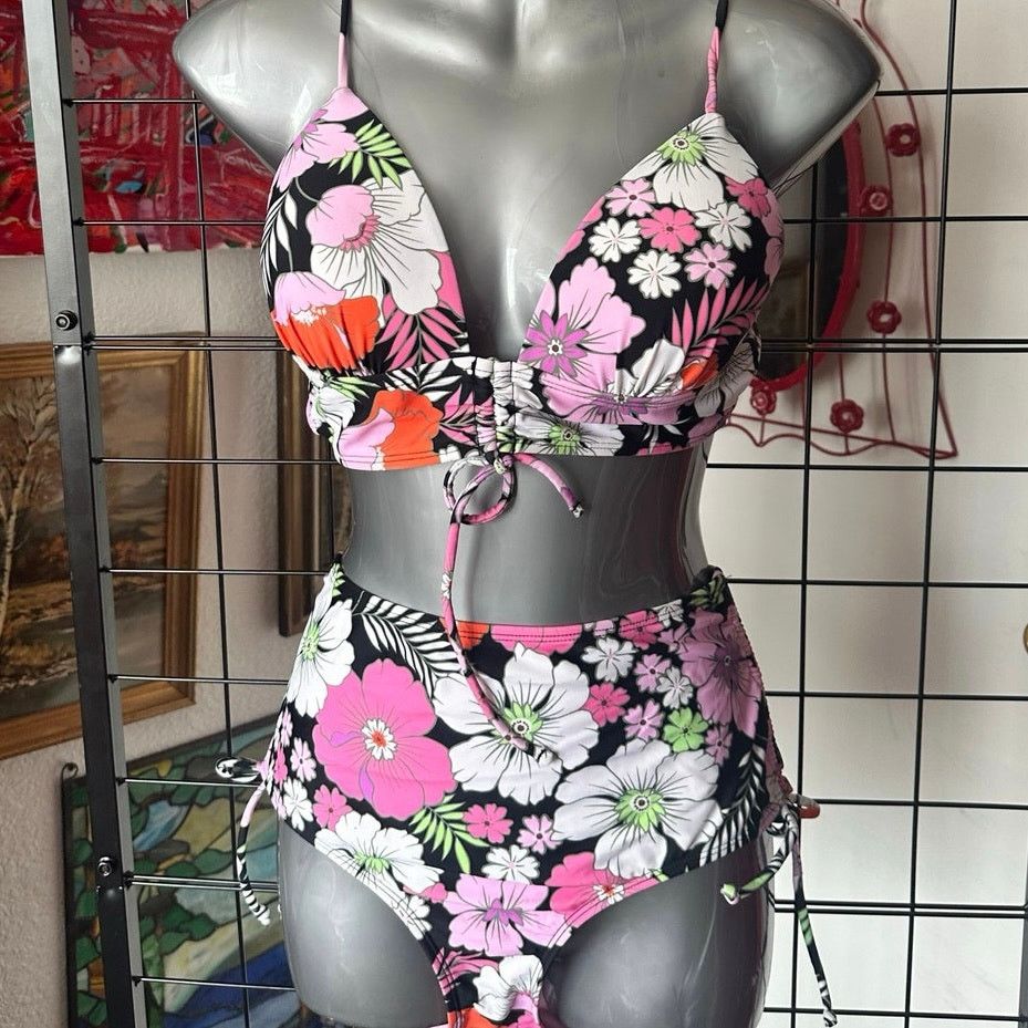 Other salt + cave pink floral multicolored bikini set Size ONE SIZE - 2 Thumbnail