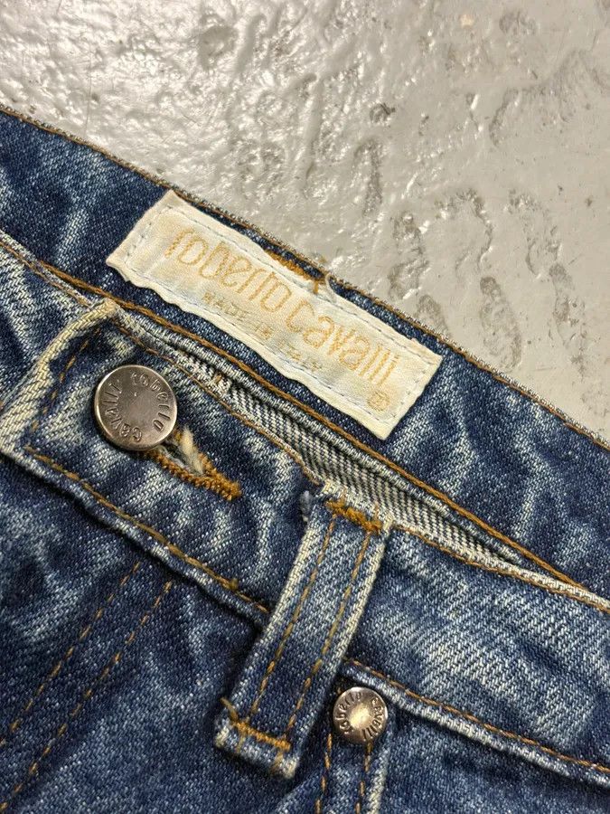 Roberto Cavalli FW1999 Roberto Cavalli Blue Dynamic Royal Denim Jeans Size 26" / US 2 / IT 38 - 8 Thumbnail