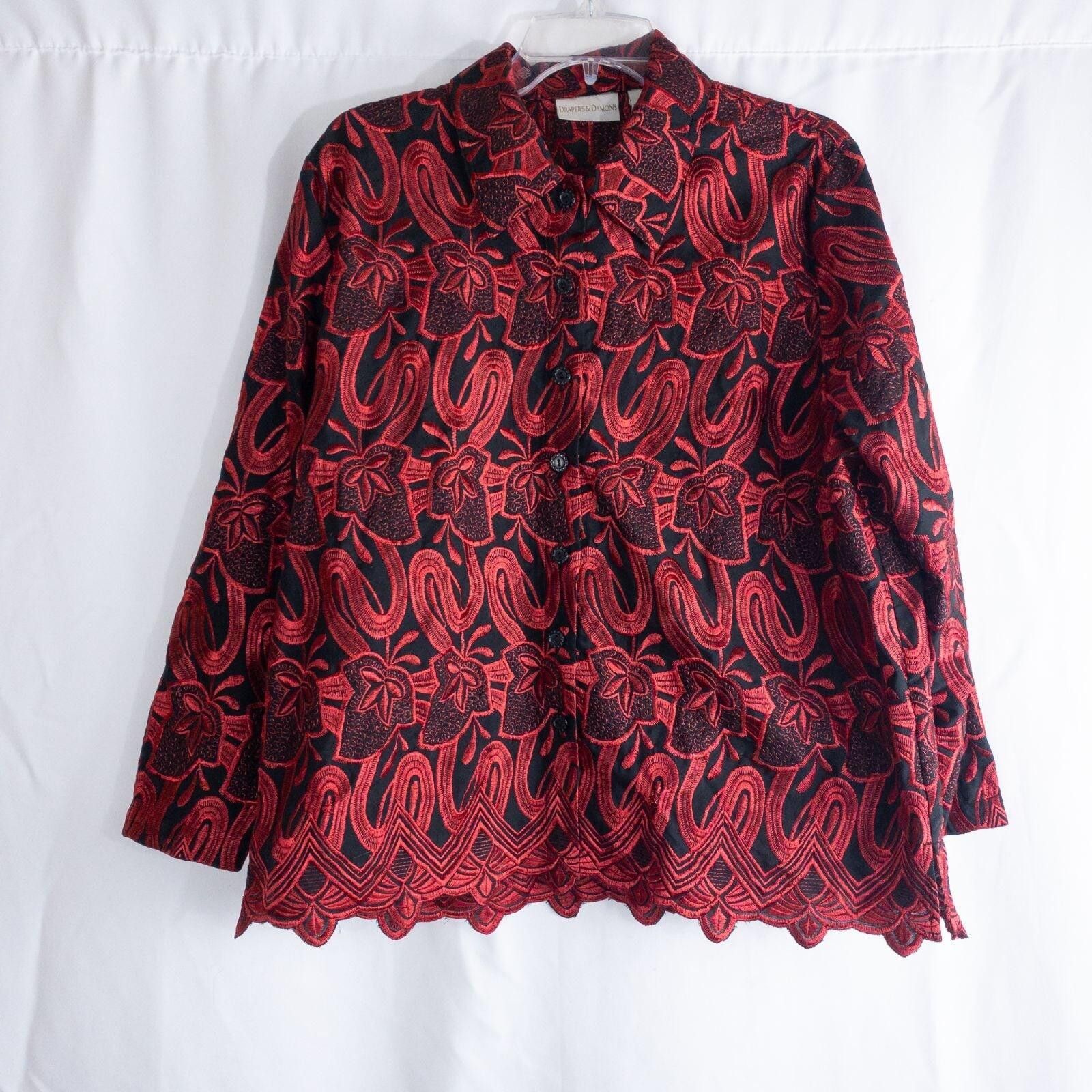Other Drapers & Damons Black Red Jacket Womens XLarge Petite Size L / US 10 / IT 46 - 1 Thumbnail