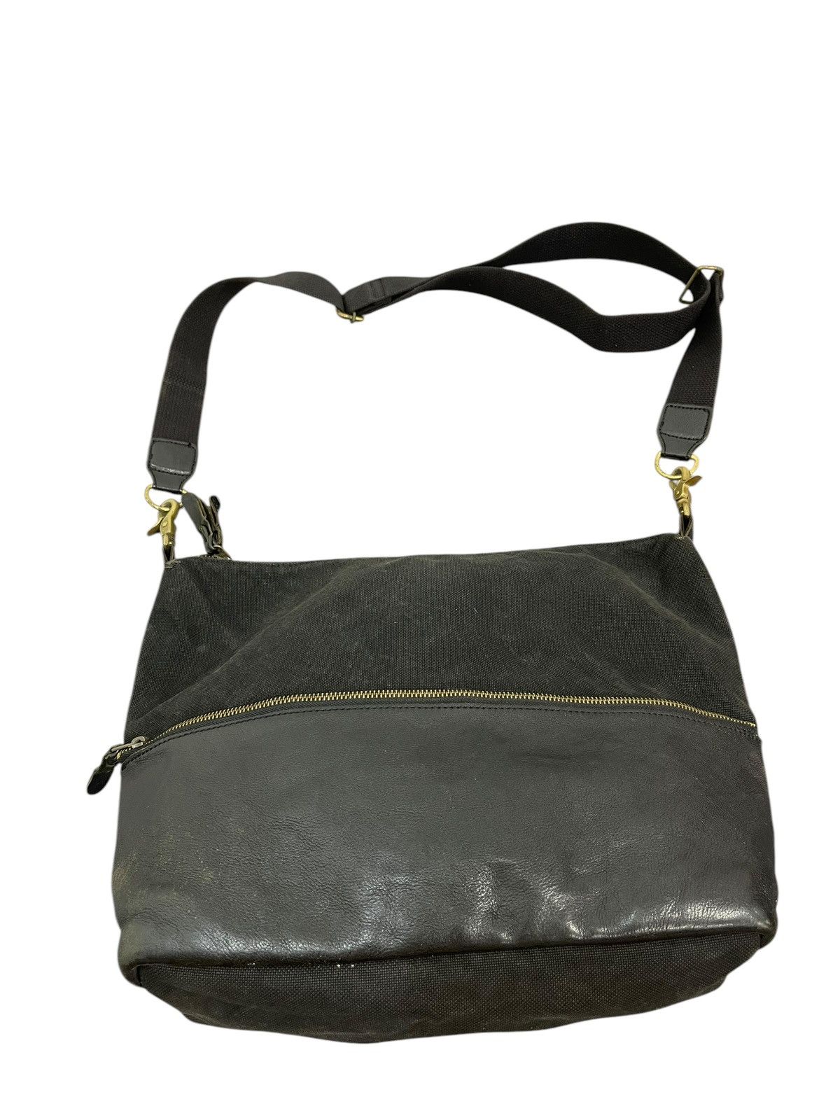 Genuine Leather Leather Cotton Duck Ship Jet Blue Japan Messenger Bag 1🟩8 Size ONE SIZE - 5 Thumbnail