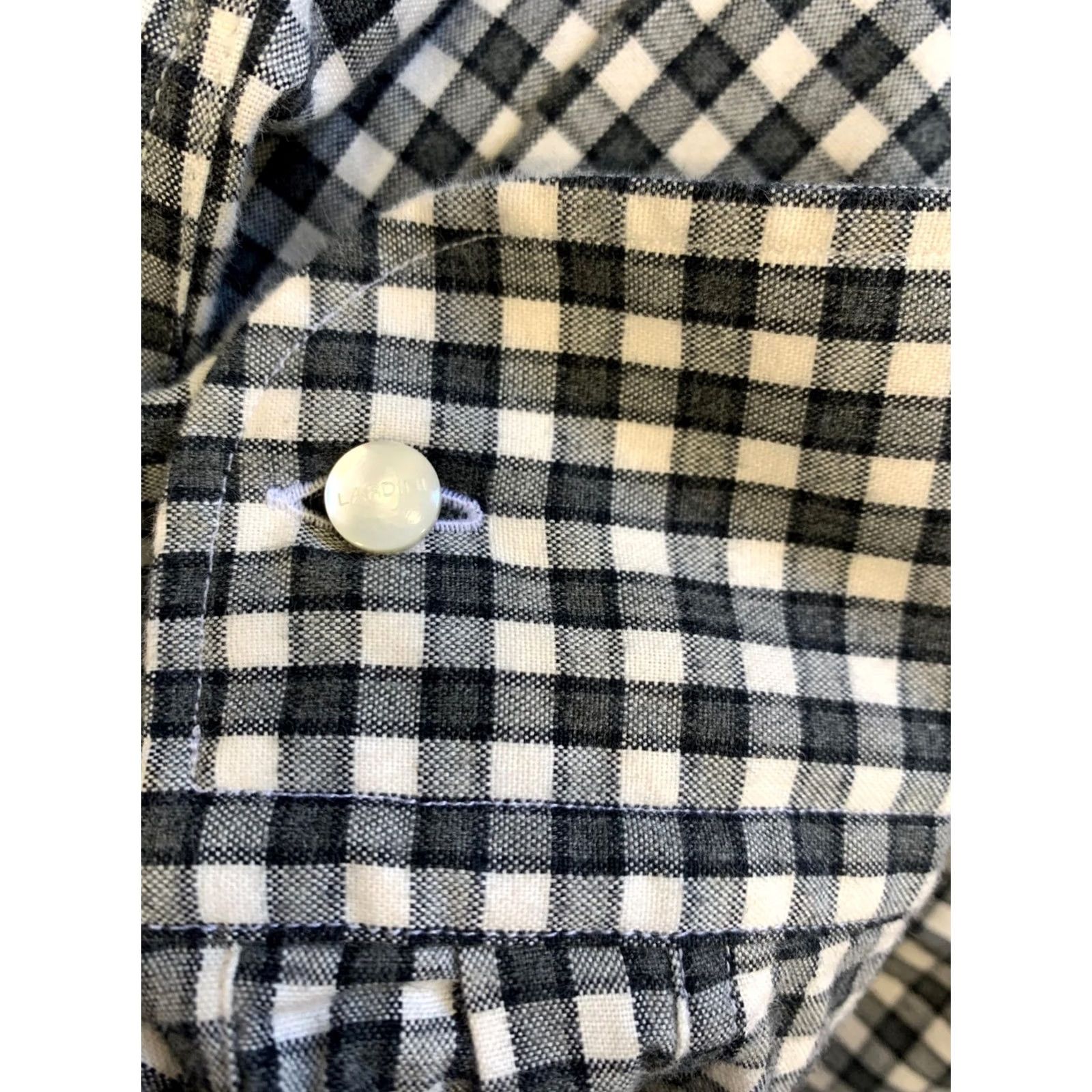 Lardini Lardini Gingham Check Shirt Navy White Spread Collar 15.5 / 39 Adult Men’sDress Shirt Size US L / EU 52-54 / 3 - 6 Thumbnail