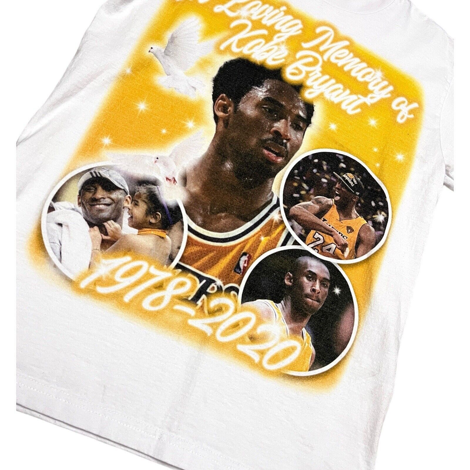 NBA LIMITED EDITION Kobe Bryant Airbrush RIP LA Lakers Tee Shirt Size US M / EU 48-50 / 2 - 2 Thumbnail