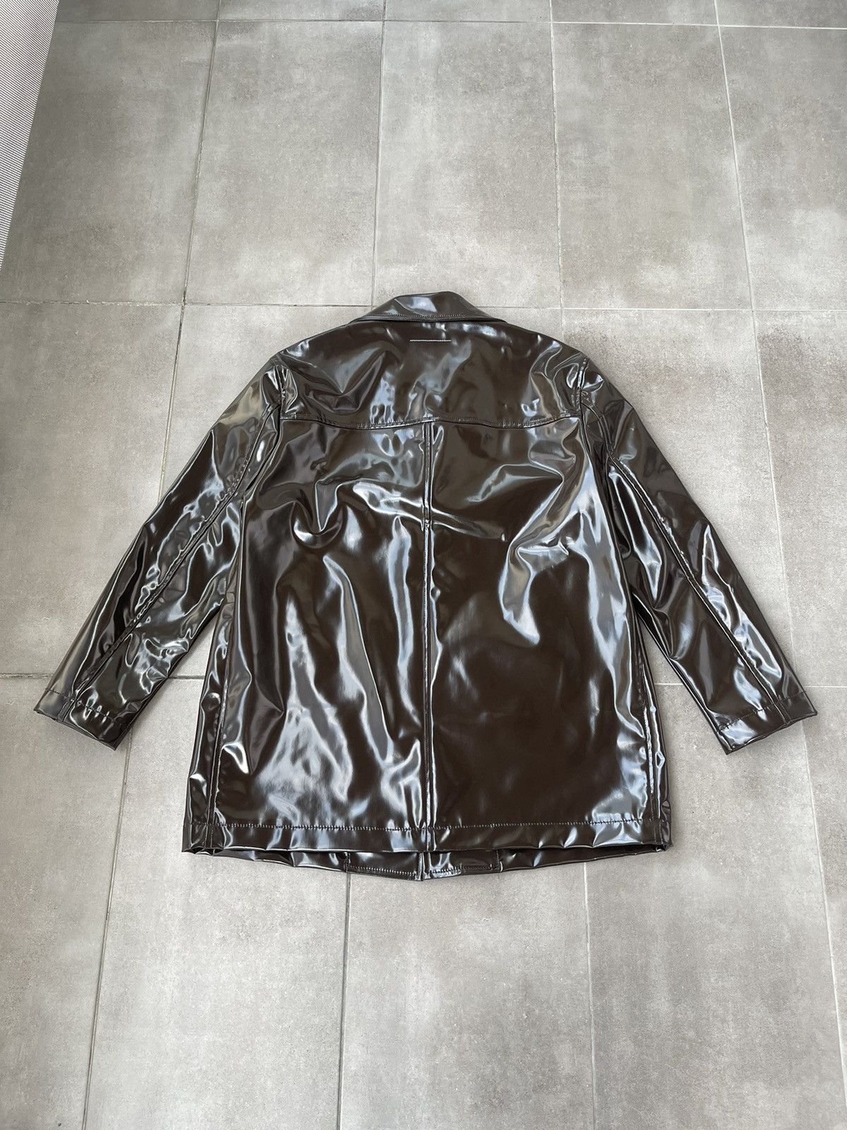 Maison Margiela !DS! SS23 Maison Margiela Faux Leather Brown Patent Jacket Size M / US 6-8 / IT 42-44 - 18 Thumbnail