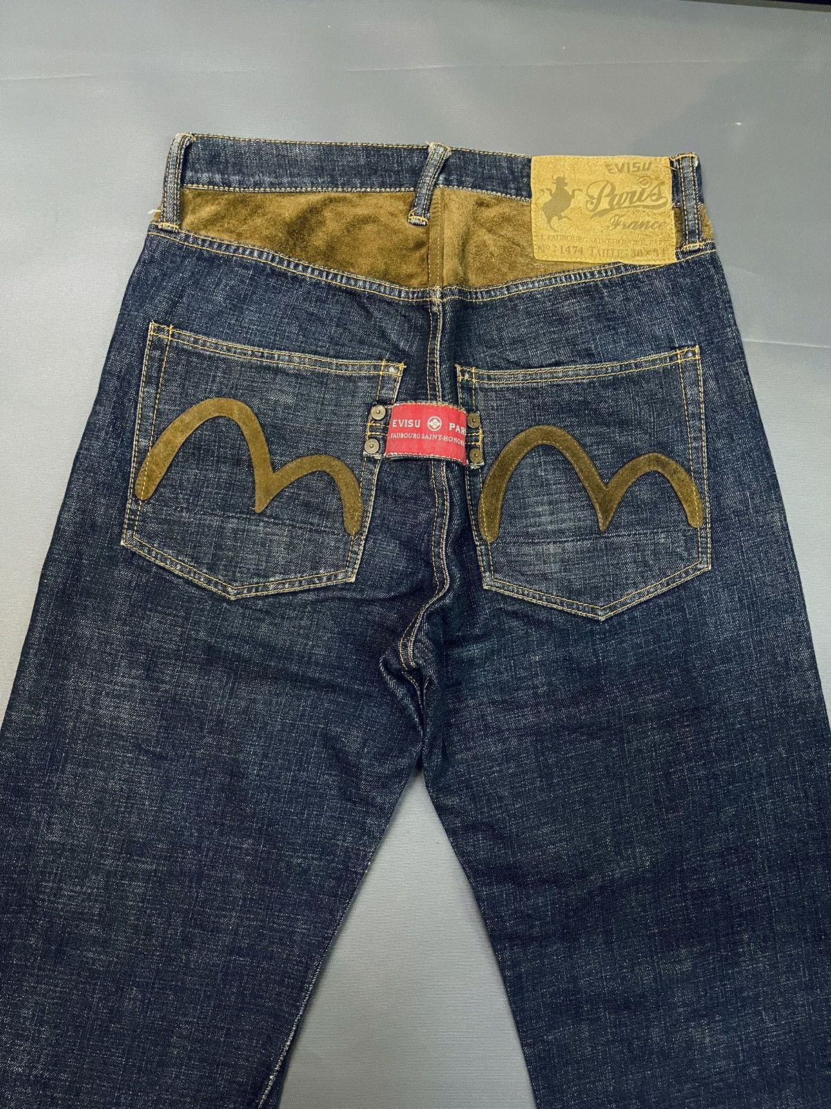 Designer × Evisu RARE EVISU PARIS YAMANE SUEDE SEA GULL SELVEDGE JEANS Size US 31 - 10 Thumbnail