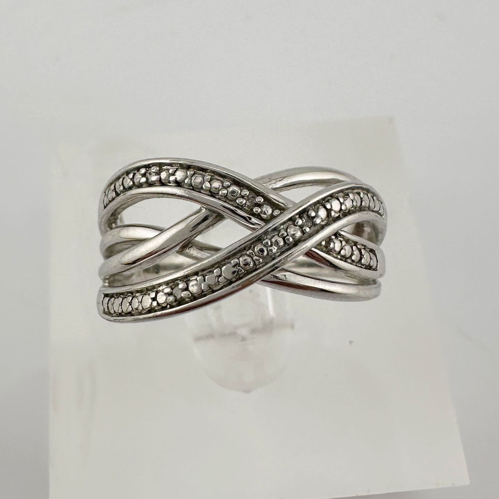 Other Beautiful Braided Strands Ring with Diamond Accent Size 7 Size ONE SIZE - 7 Thumbnail