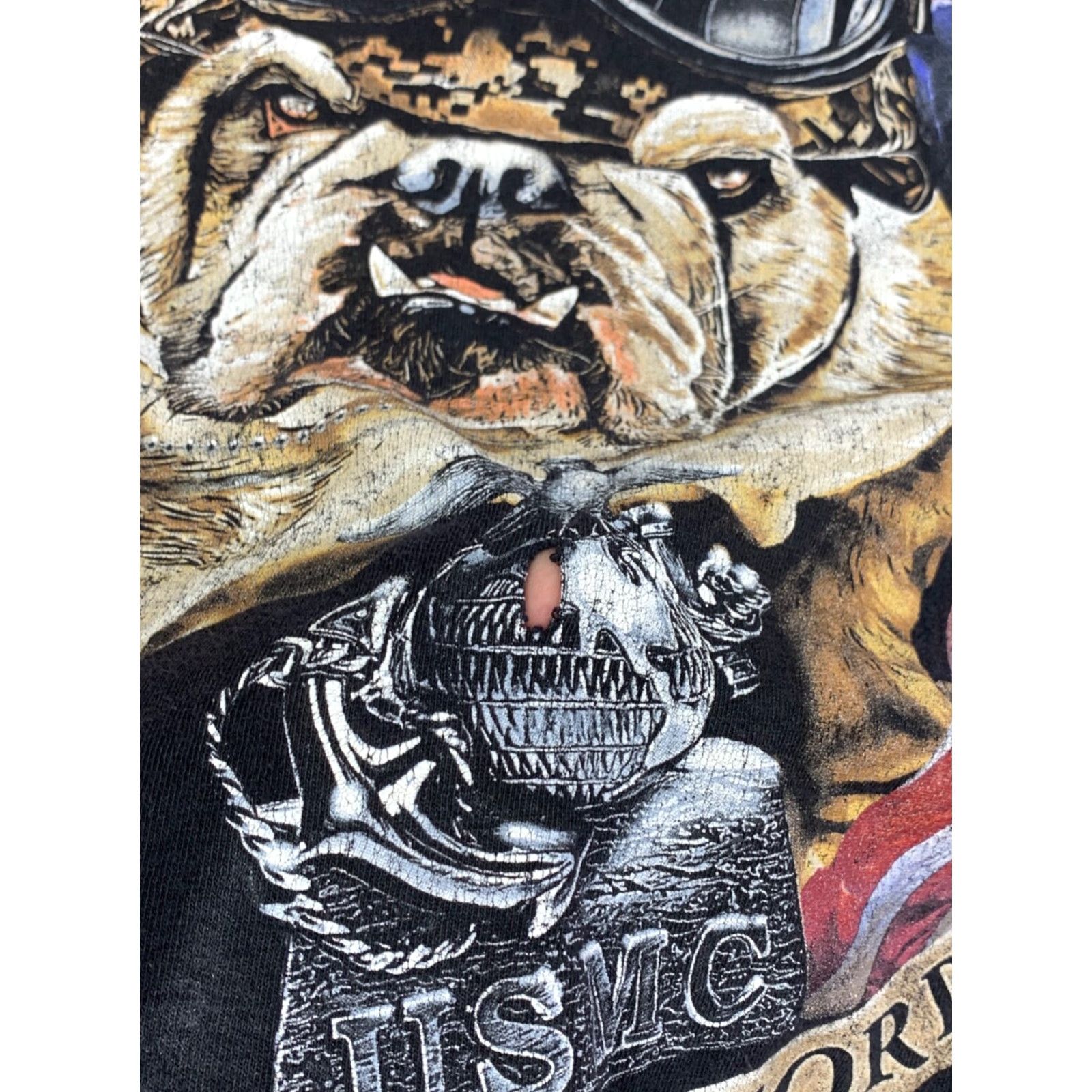 Vintage VINTAGE United States Bulldog Shirt Mens M Black USMC Military Crew Neck Shirt Size US M / EU 48-50 / 2 - 4 Thumbnail