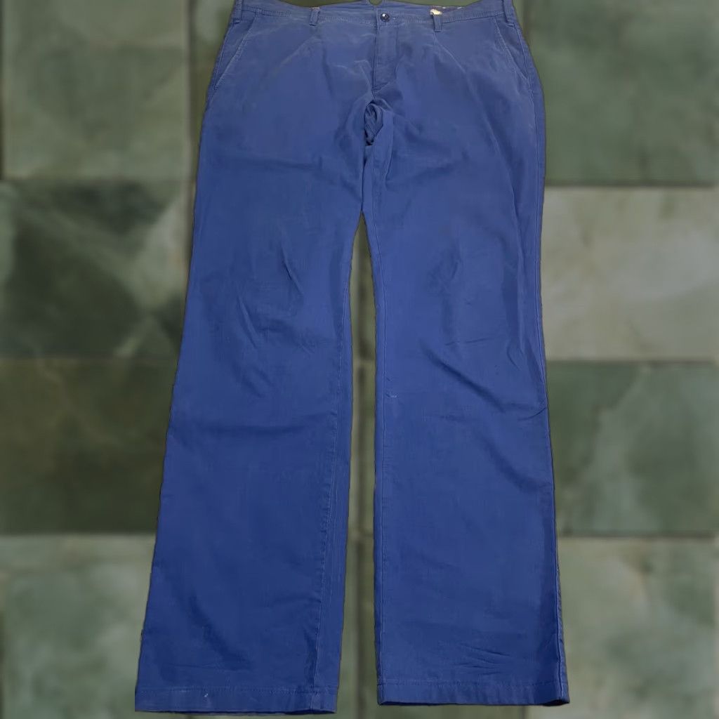 Vintage MMX Lupus Pants Chino Men 36 X 33.5 Blue Cotton Blend Front Flat Regular Pocket Casual Size US 36 / EU 52 - 1 Thumbnail
