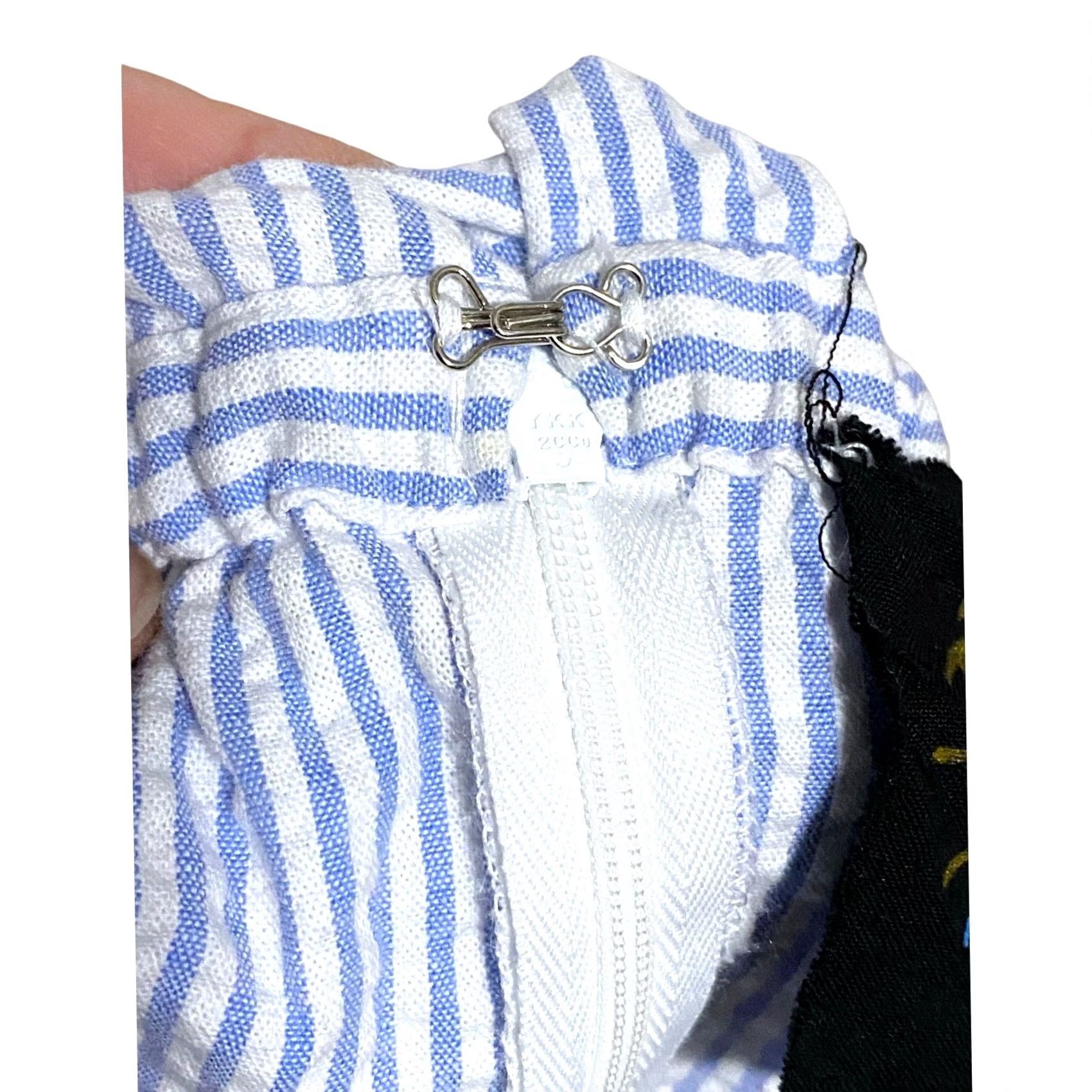 Vintage Blue Life Blue White Striped Ruffle Romper Womens L Beachy Vacation Summer Cruise Nautical Striped Romper Womens L Girls Mens Size 36" / US 14 / IT 50 - 7 Thumbnail