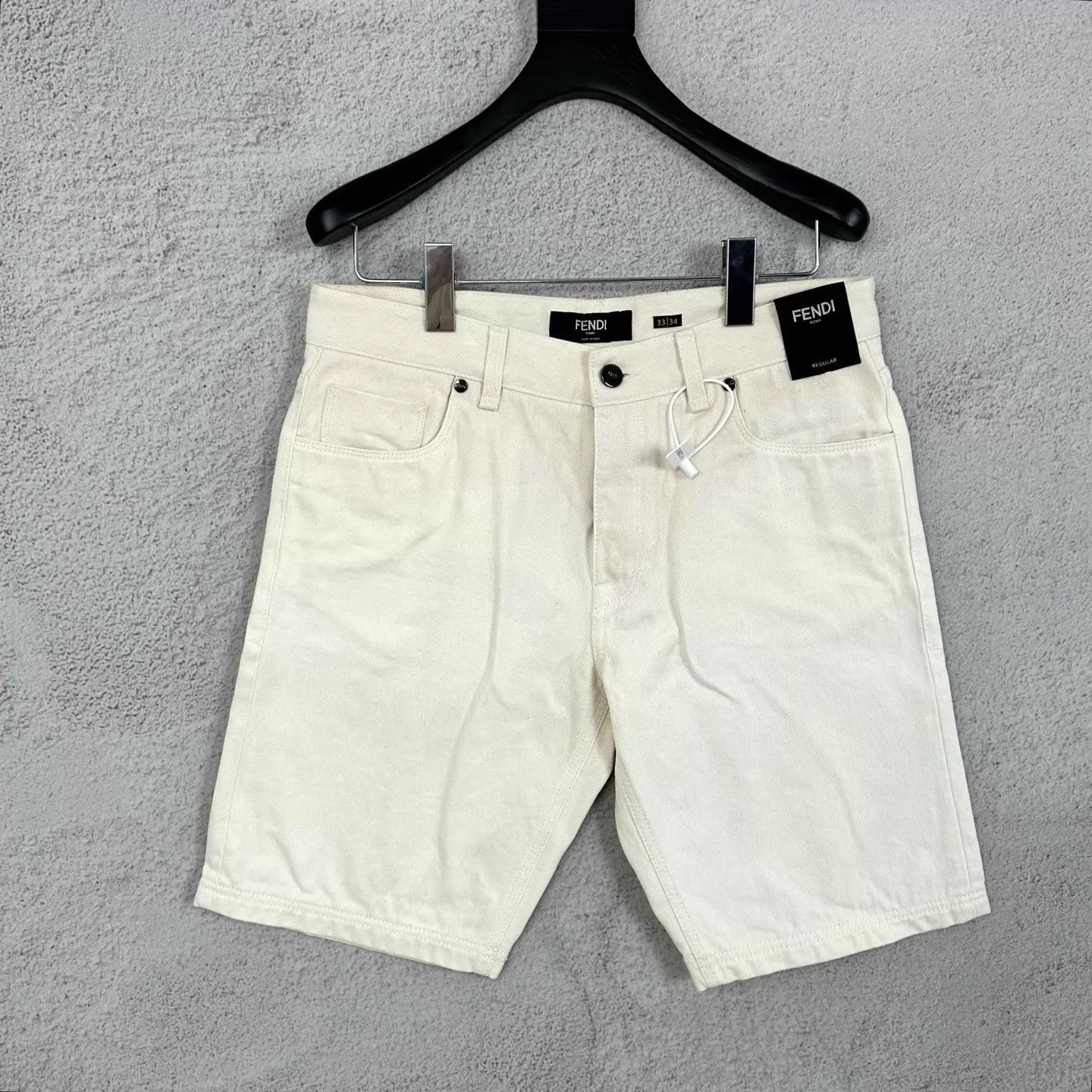 Fendi FENDI white denim shorts 33/34 Size US 33 - 1 Thumbnail