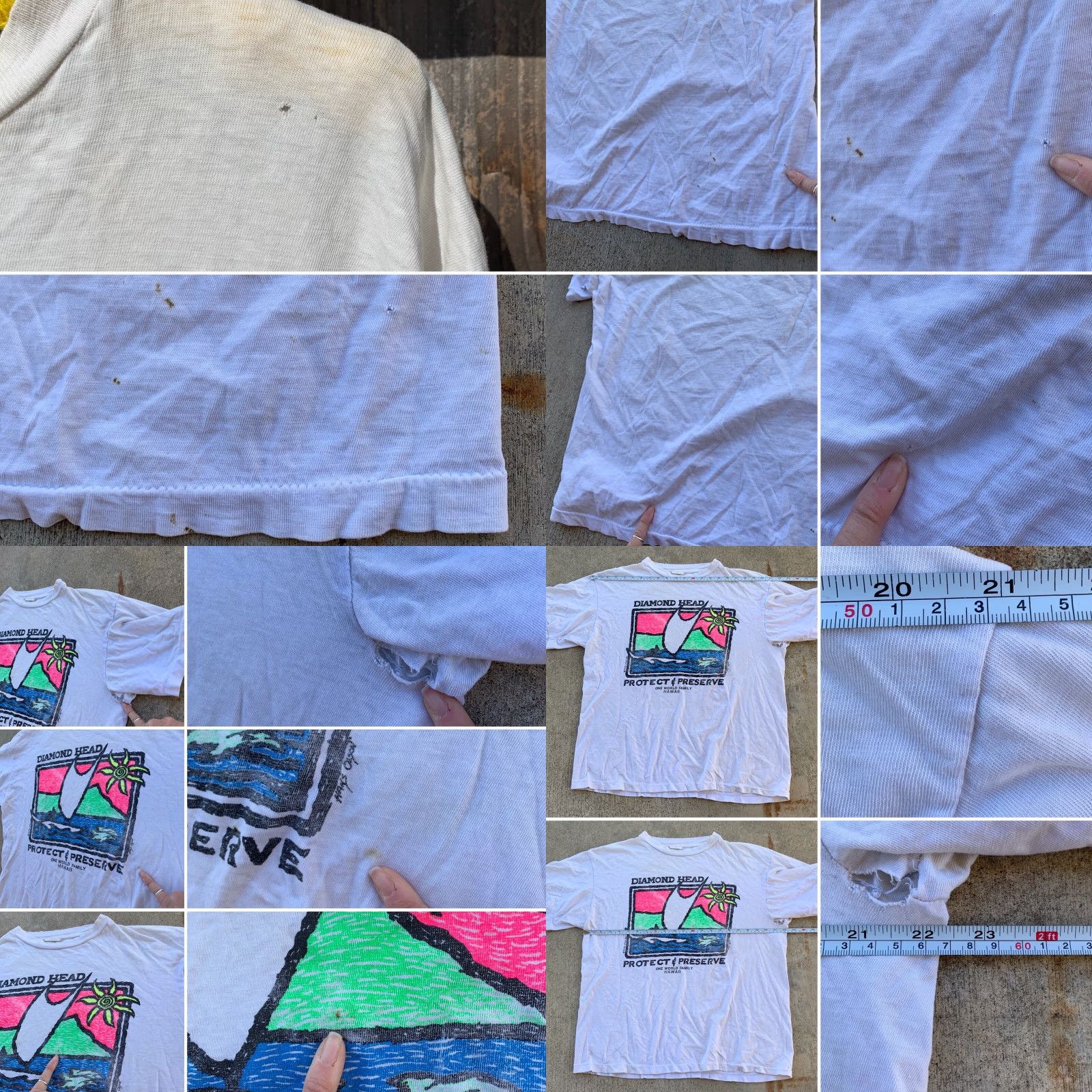 Vintage VINTAGE Diamond Head Protect & Preserve One World Family Hawaii T-Shirt Neon XL Size US XL / EU 56 / 4 - 8 Thumbnail