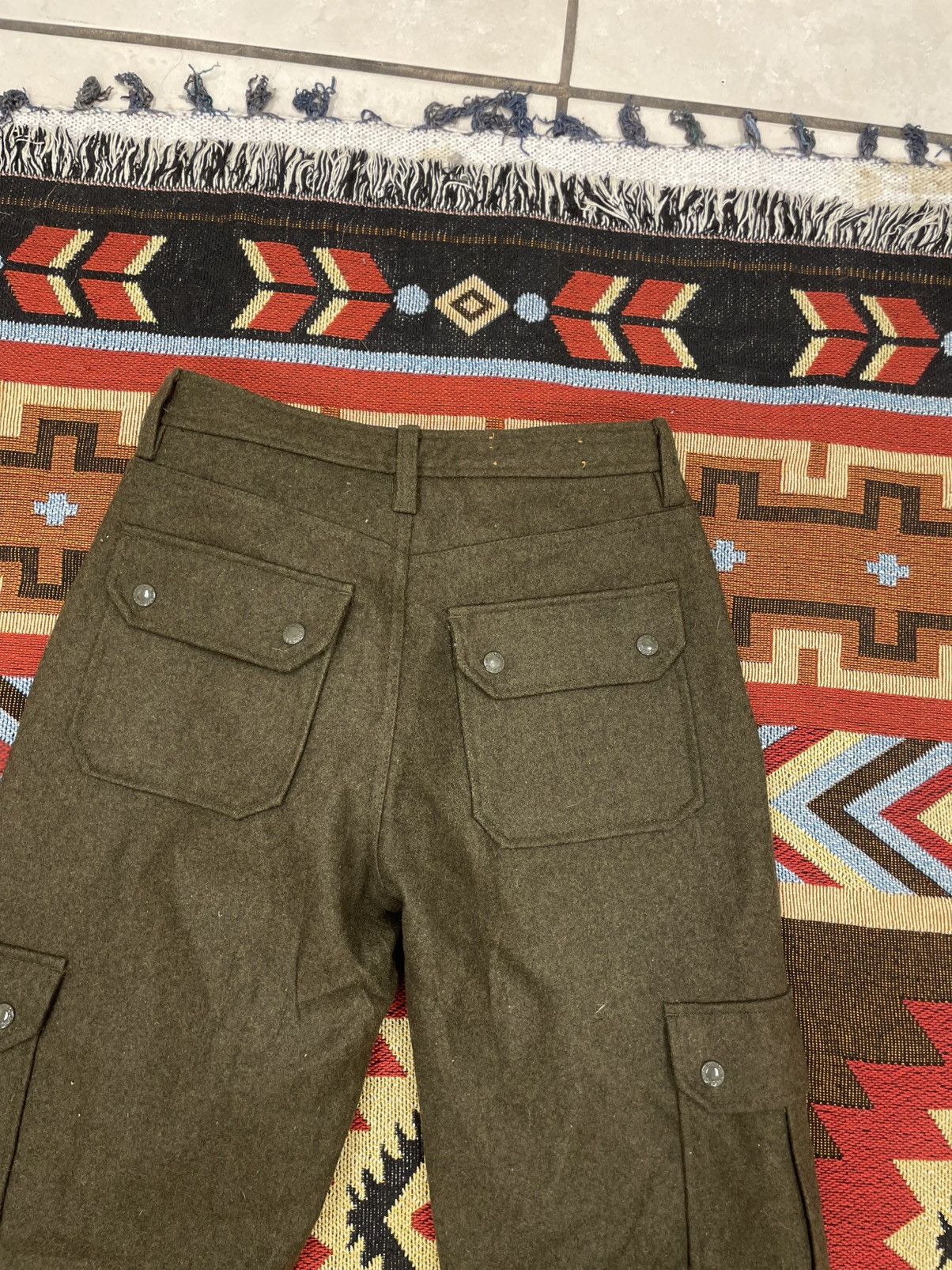 Abercrombie & Fitch × Vintage *RARE* WMNS Abercrombie & Fitch Green Wool Cargo Pants Size 28" / US 6 / IT 42 - 3 Thumbnail