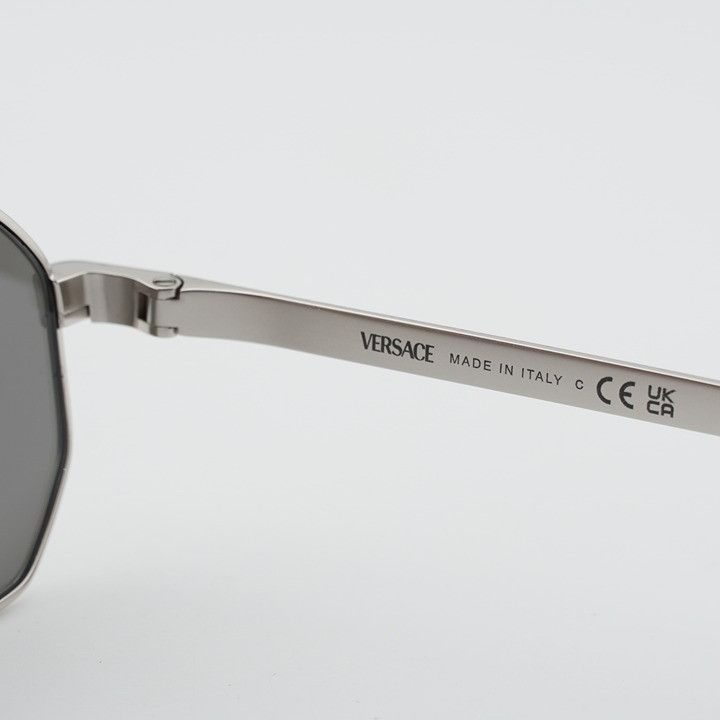 Versace Versace VE2297 1000/6G Sunglasses Silver Rectangle Frame Size ONE SIZE - 7 Thumbnail
