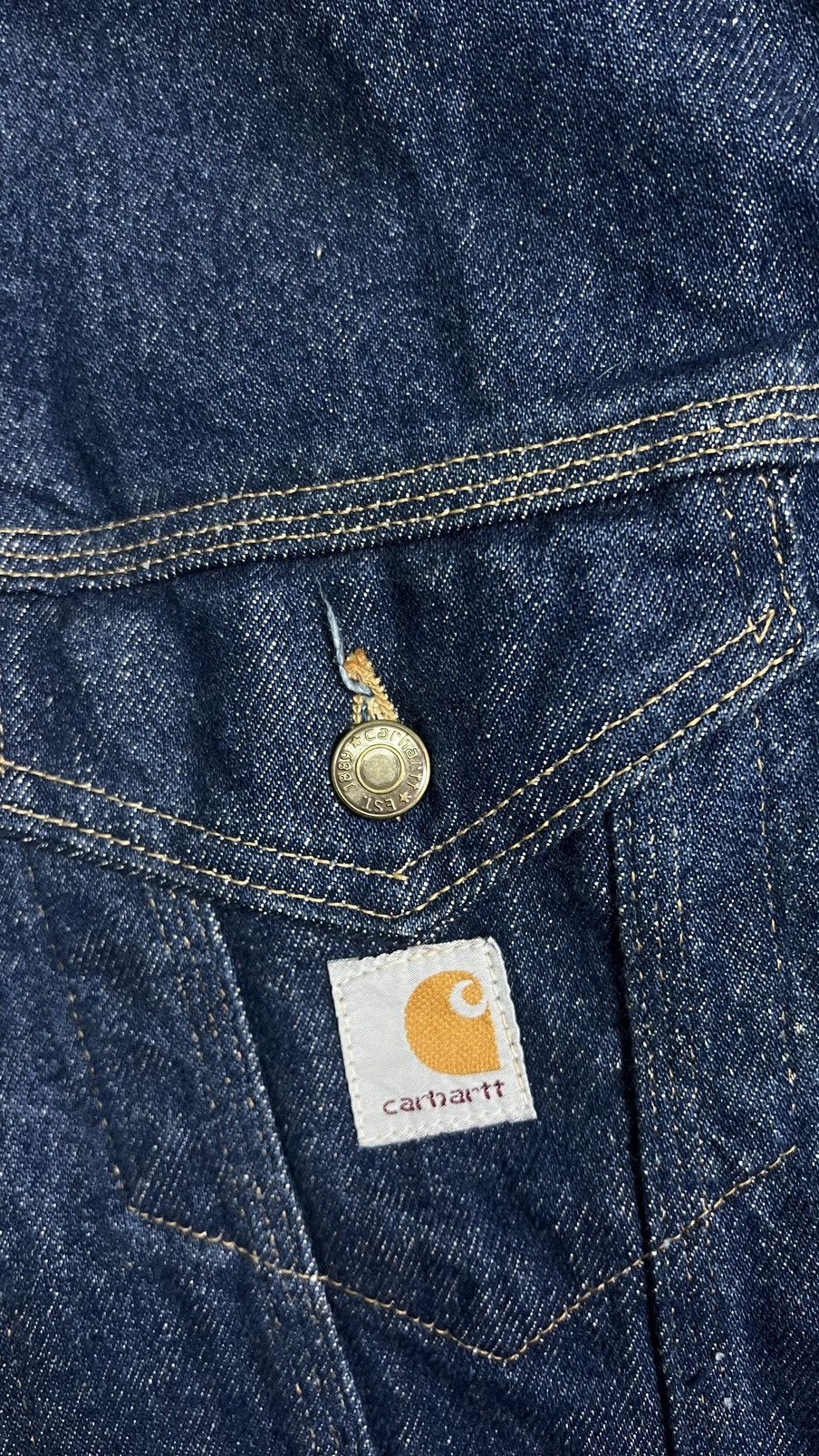 Carhartt × Vintage Vintage 1993 Carhartt Denim Jacket Size US L / EU 52-54 / 3 - 3 Thumbnail