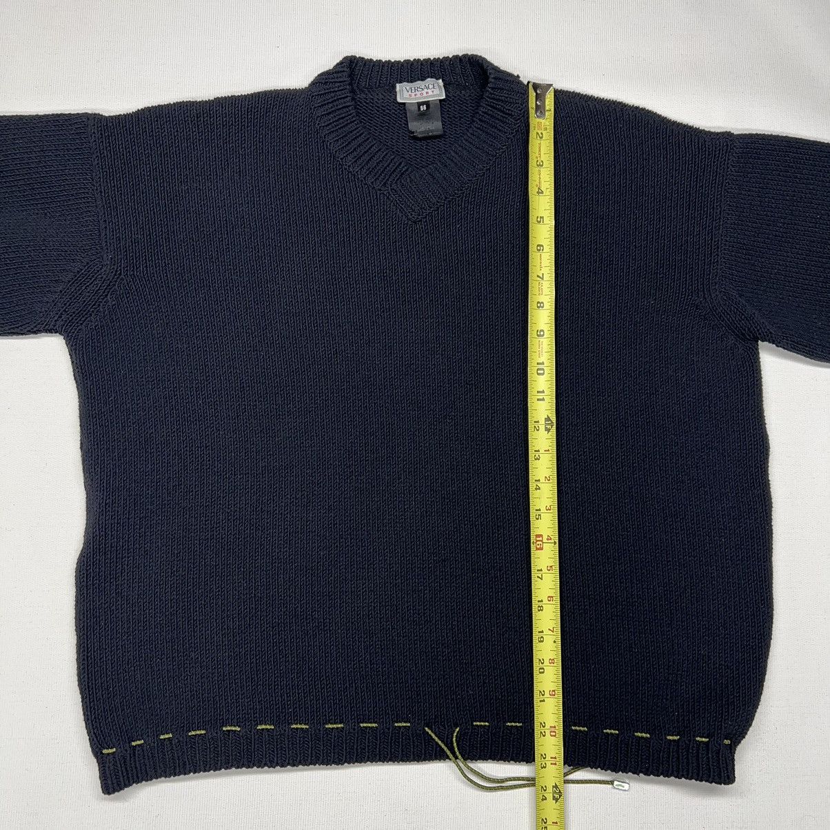 Versace × Vintage VTG Versace Sport Sweater Black Knit Alias V Neck Pullover Size US XL / EU 56 / 4 - 13 Thumbnail