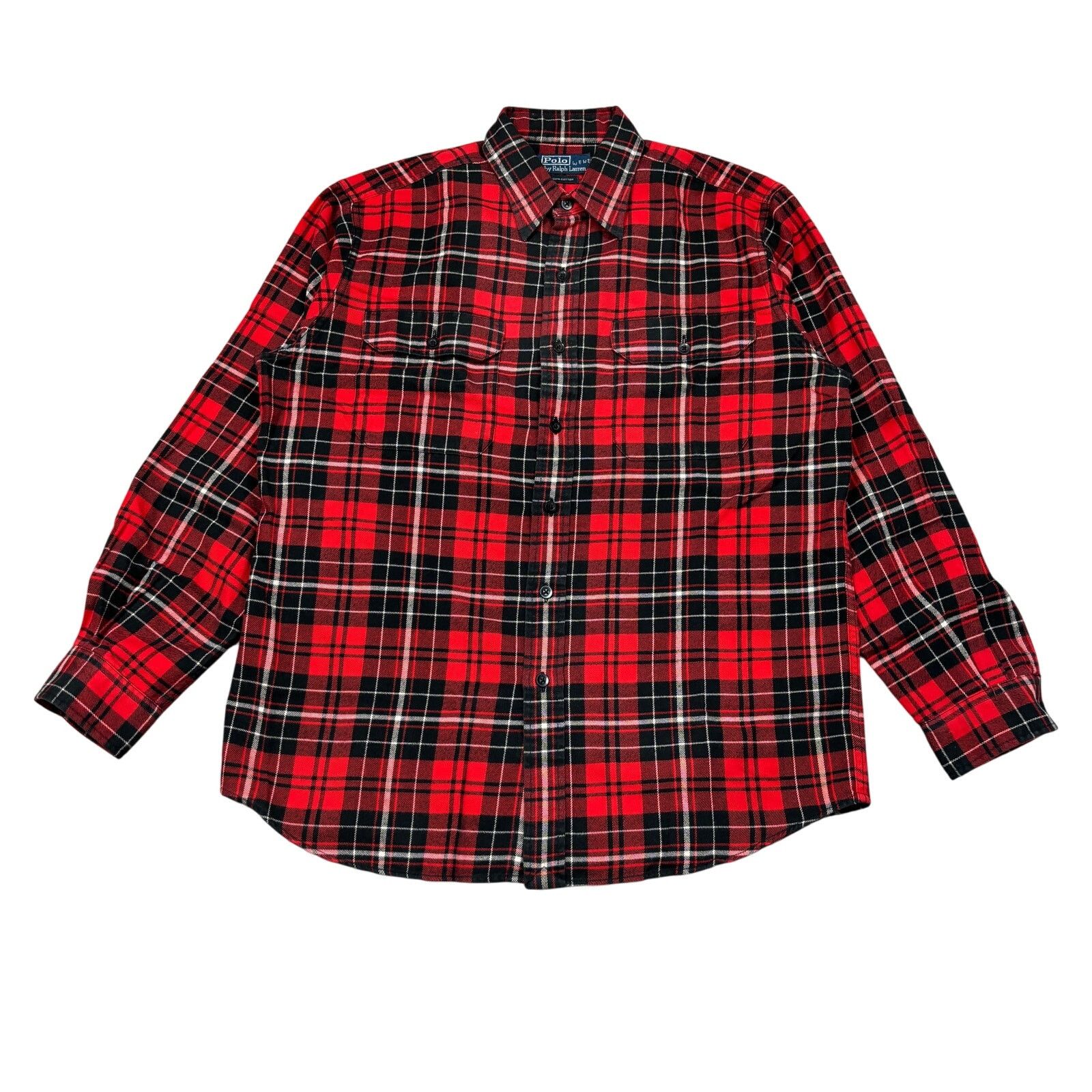 Polo Ralph Lauren × Vintage VTG Polo Ralph Lauren Flannel Button Up Shirt Men's Medium Size US M / EU 48-50 / 2 - 1 Thumbnail