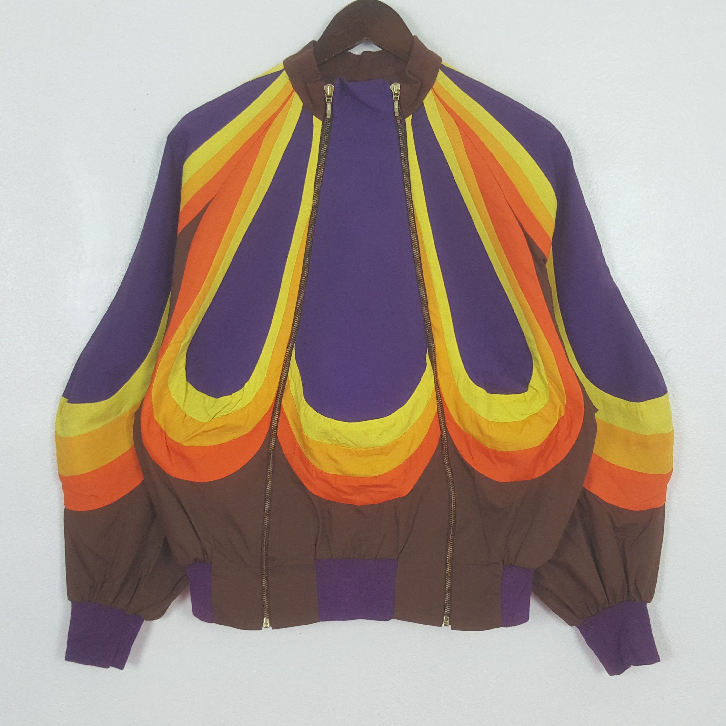 Other Vintage Rainbow Rare Zipper Style Bomber Jacket Size US M / EU 48-50 / 2 - 1 Thumbnail