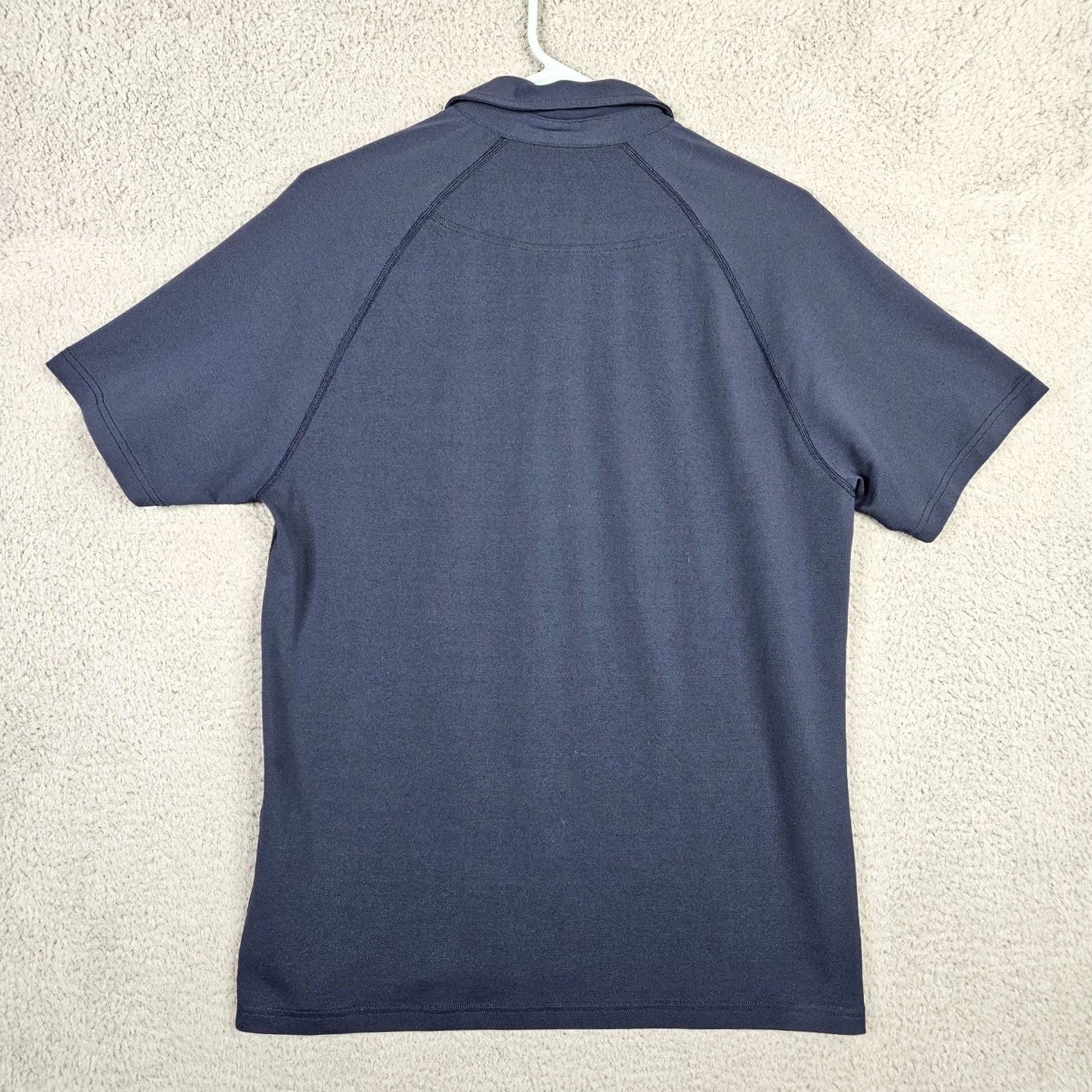 Rhone Rhone Men's Polo Shirt Dark Navy Blue 1/4 Button Up Size M Short Sleeve Logo Pattern Solid Classic Sports Outdoor Shirt Mens Size US M / EU 48-50 / 2 - 2 Thumbnail