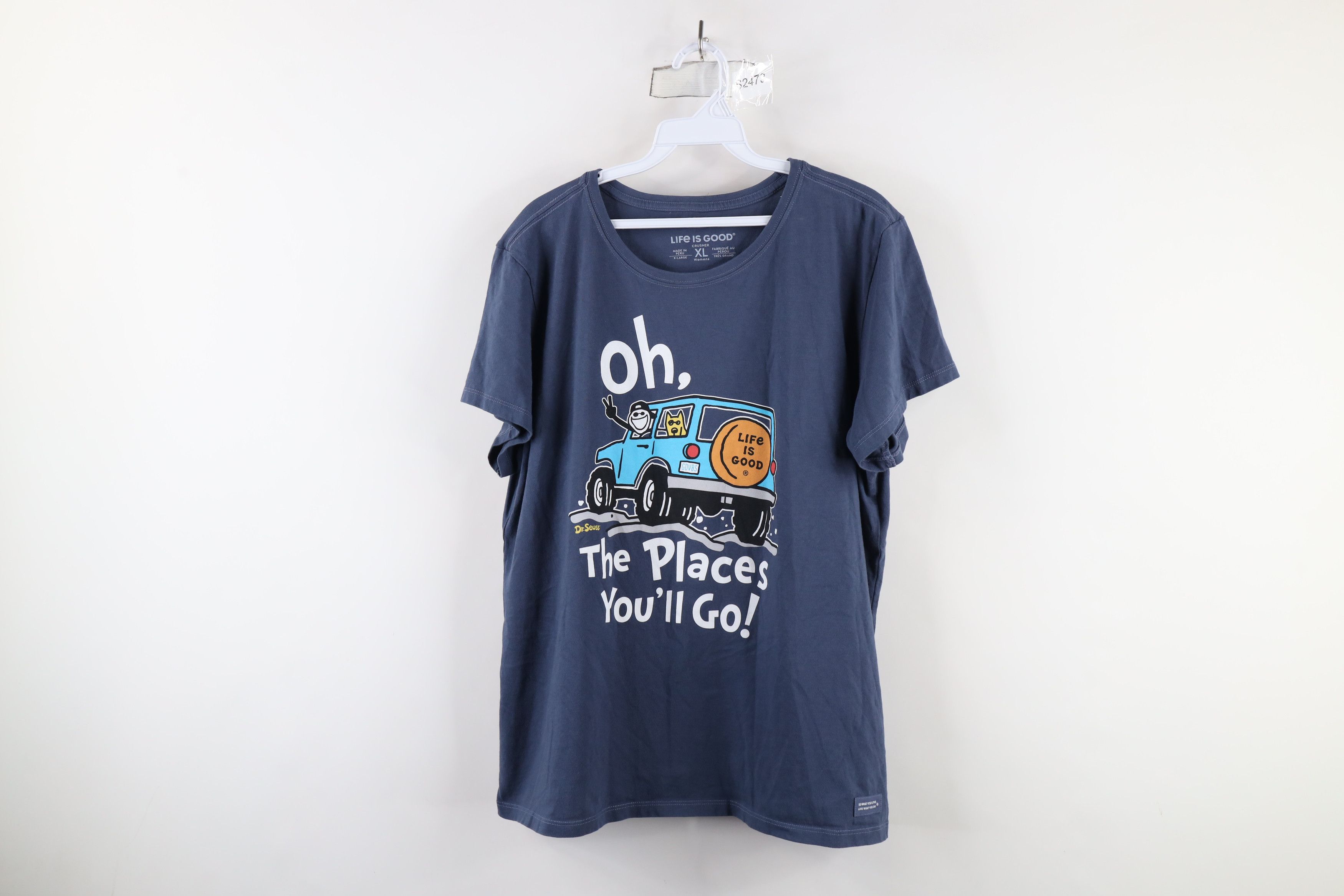 Life is Good × Vintage Life Is Good x Dr Seuss You'll Go Crusher T-Shirt Blue Size XL / US 12-14 / IT 48-50 - 1 Thumbnail