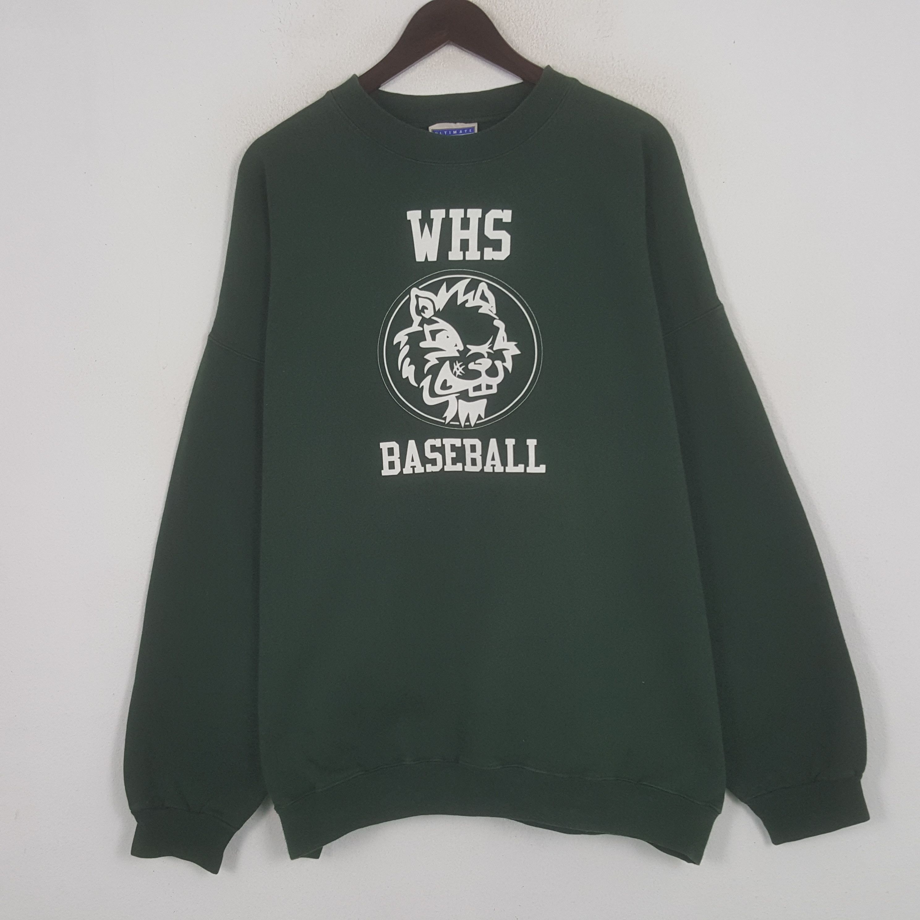 image of Hanes x Vintage Whs Baseball Sweatshirt in Green, Men's (Size 2XL)