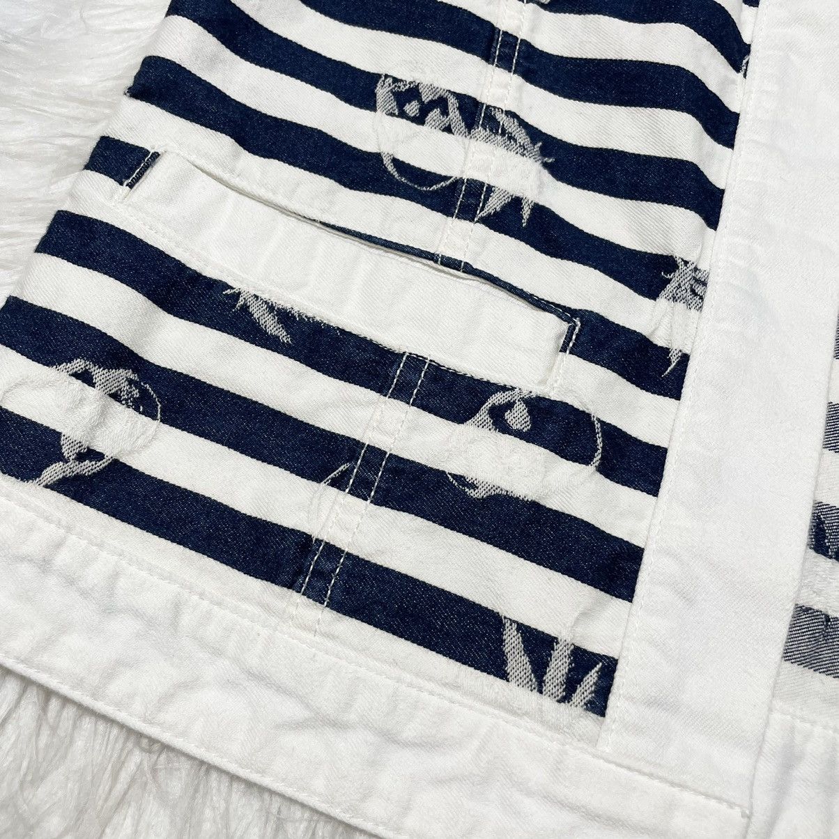 Lucien Pellat-Finet Lucien Pellat-Finet Skull & Hemp Striped Denim Jacket M Size M / US 6-8 / IT 42-44 - 9 Thumbnail