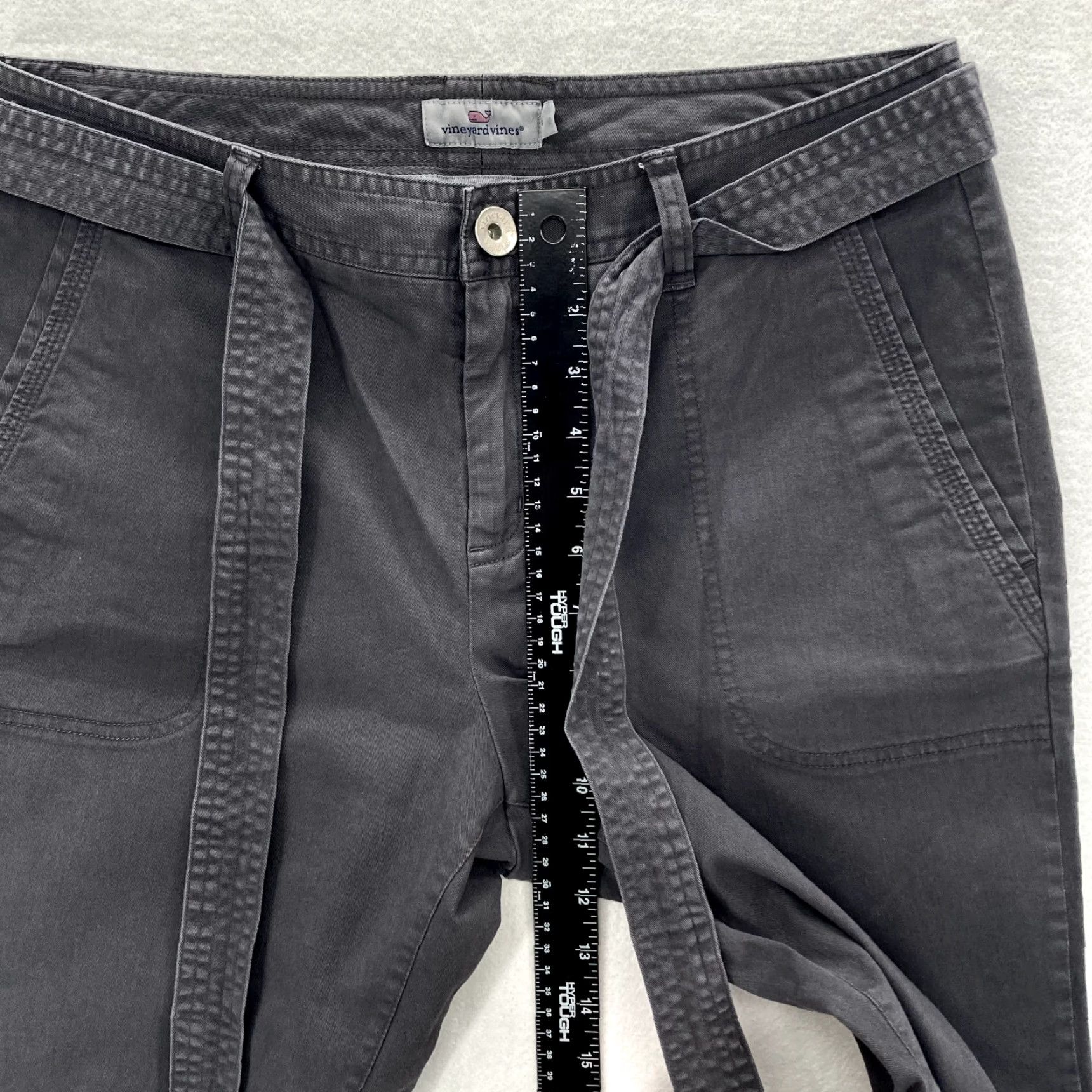 Vineyard Vines Vineyard Vines Pants Womens 8 Dark Gray Skinny Belted Mid Rise Stretch Size 30" / US 8 / IT 44 - 6 Thumbnail