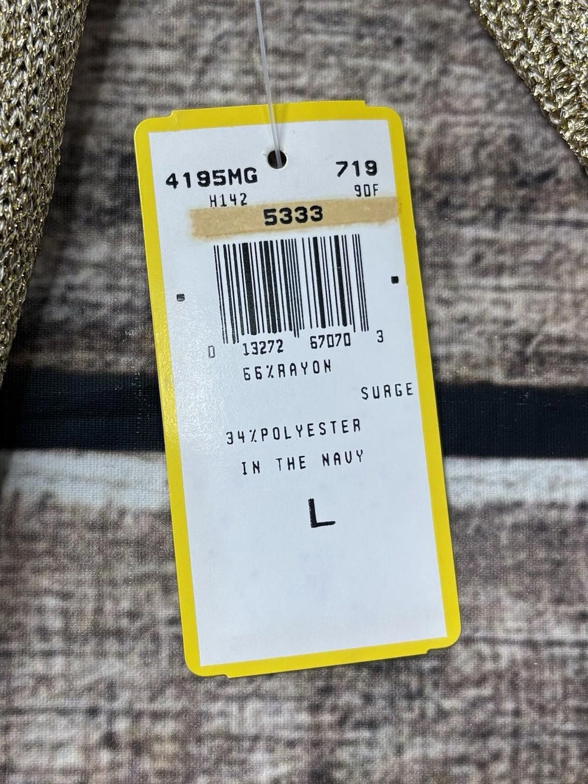 Evan Picone Evan Picone Sweater Womens Large Metallic Gold Cable Knit Size L / US 10 / IT 46 - 7 Thumbnail