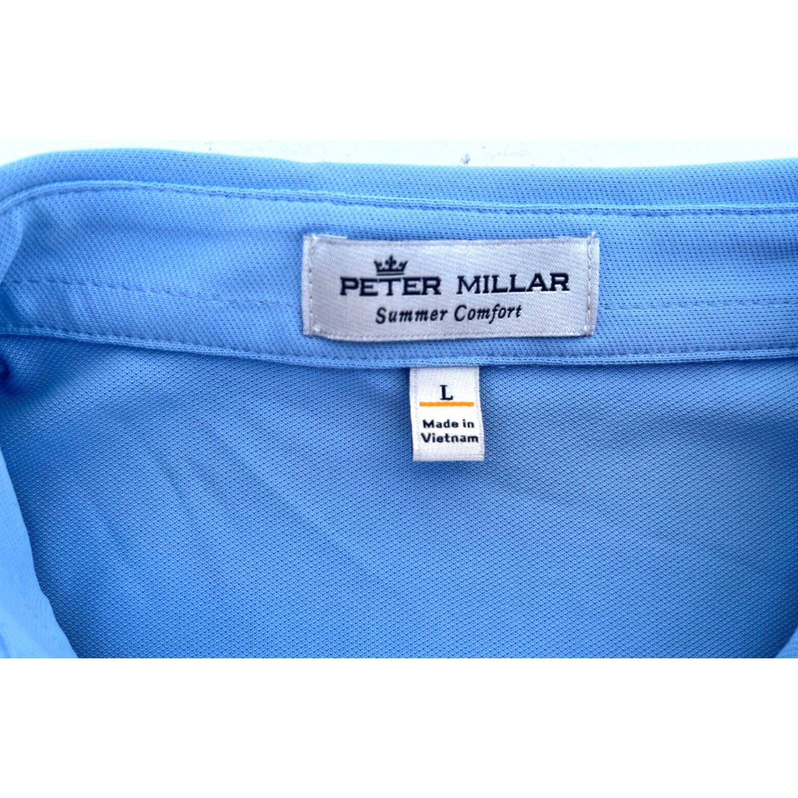 Peter Millar Peter Millar Summer Comfort Performance Polo Shirt Sz L Mens Polo Short Sleeve Blue Solid | Golf | Classic Preppy Size US L / EU 52-54 / 3 - 4 Thumbnail