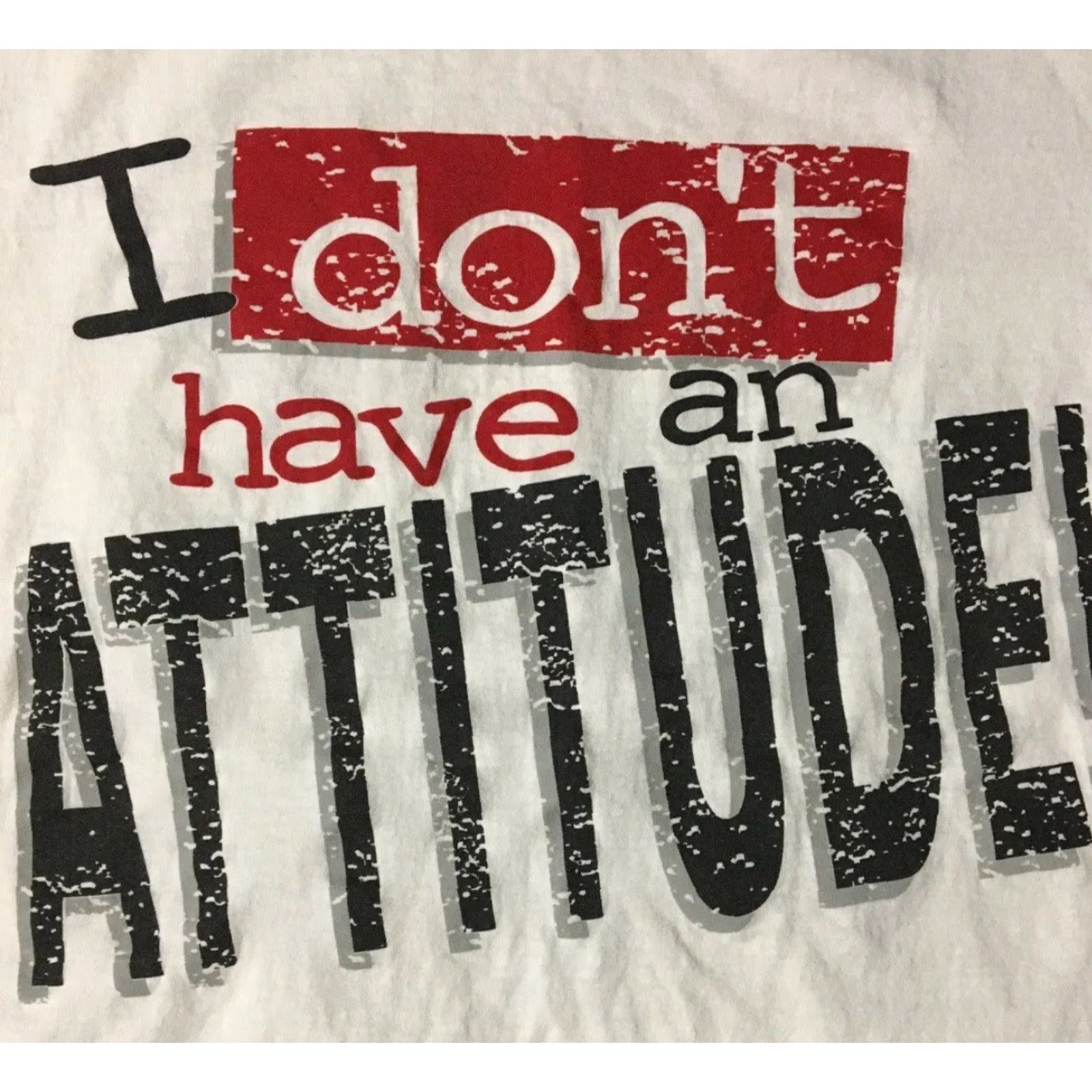 Vintage VINTAGE Dont Have An Attitude Im Just Good Soccer Shirt M White 90s Funny Grunge AOP Single Stitch Mens T-Shirt Hard Tex Size US M / EU 48-50 / 2 - 4 Thumbnail