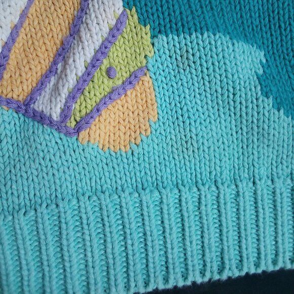Other Vintage Rebecca Stone Tropical Fish AOP Crewneck Sweater Size M / US 6-8 / IT 42-44 - 4 Thumbnail