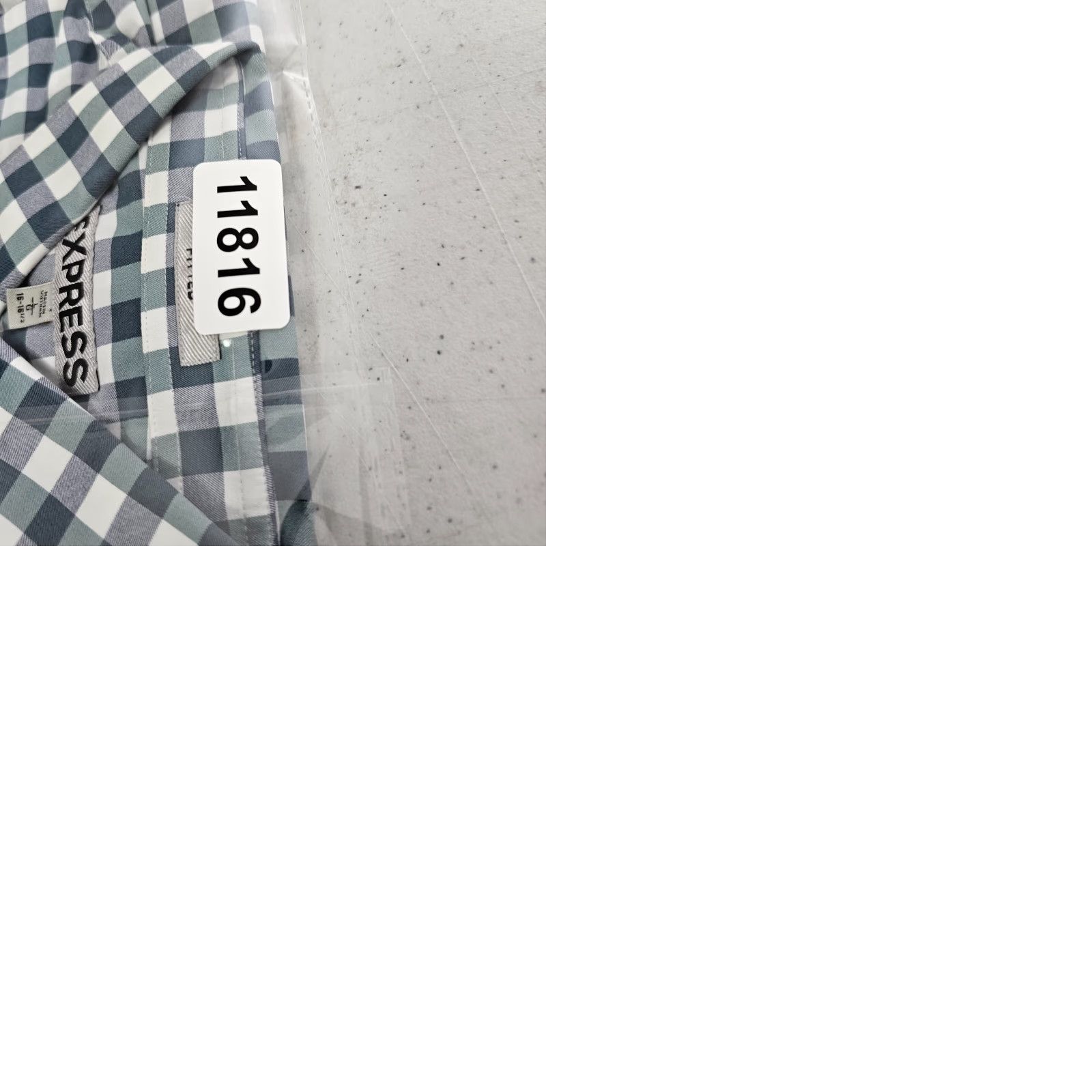 Express Express Shirt Men L Teal Check Button-Up Knit Cotton Long Sleeve Size US L / EU 52-54 / 3 - 9 Thumbnail
