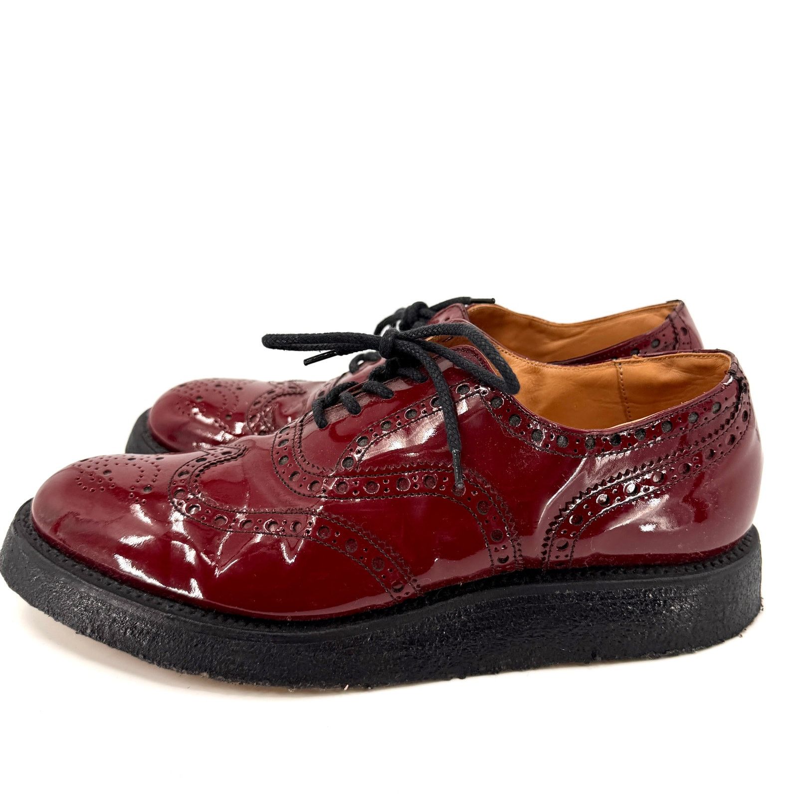 Vintage Nepco Footwear Red Patent Leather Wingtip Platform Brogues Size US 7 / EU 40 - 4 Thumbnail