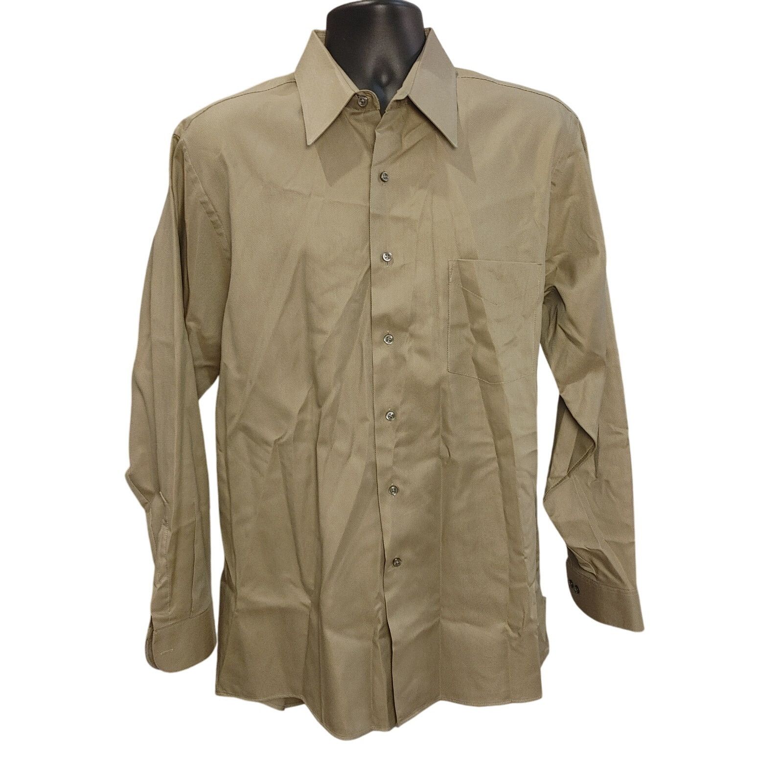 Van Heusen Van Heusen Men's 16.5 L Broadcloth Wrinkle Free Beige Shirt Size US L / EU 52-54 / 3 - 1 Thumbnail