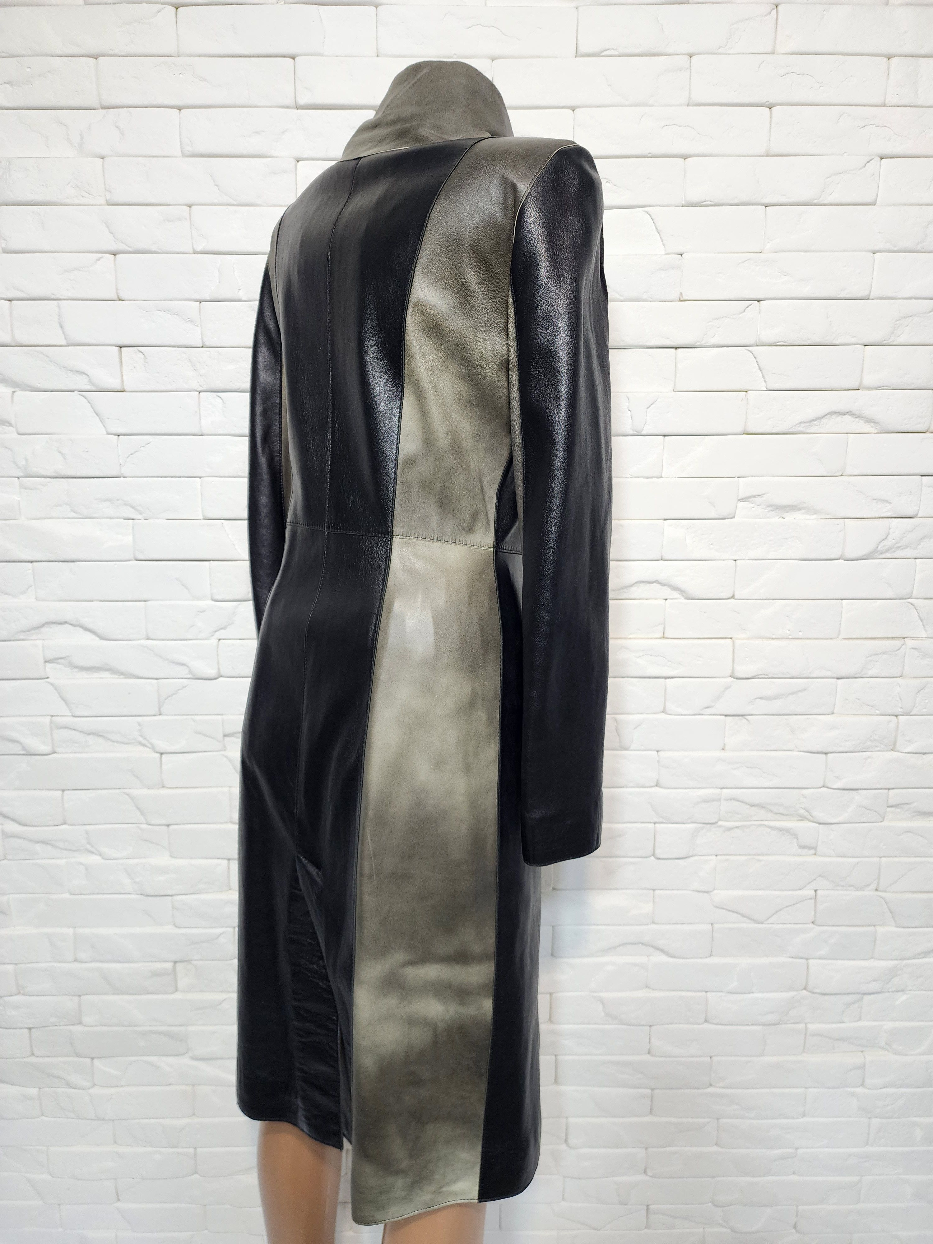 Genuine Leather Gray Black Leather Jacket: Women's Leather Coat. Size XS / US 0-2 / IT 36-38 - 5 Thumbnail