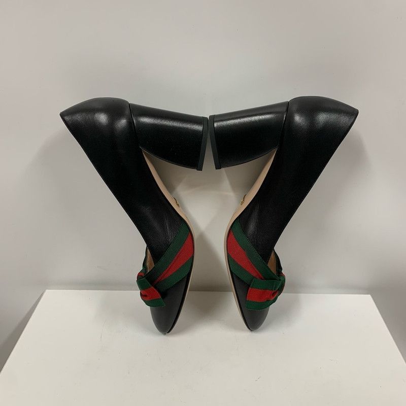 Gucci Gucci Black Mid-Heel Pumps with Bow Size US 7.5 / EU 40-41 - 6 Thumbnail
