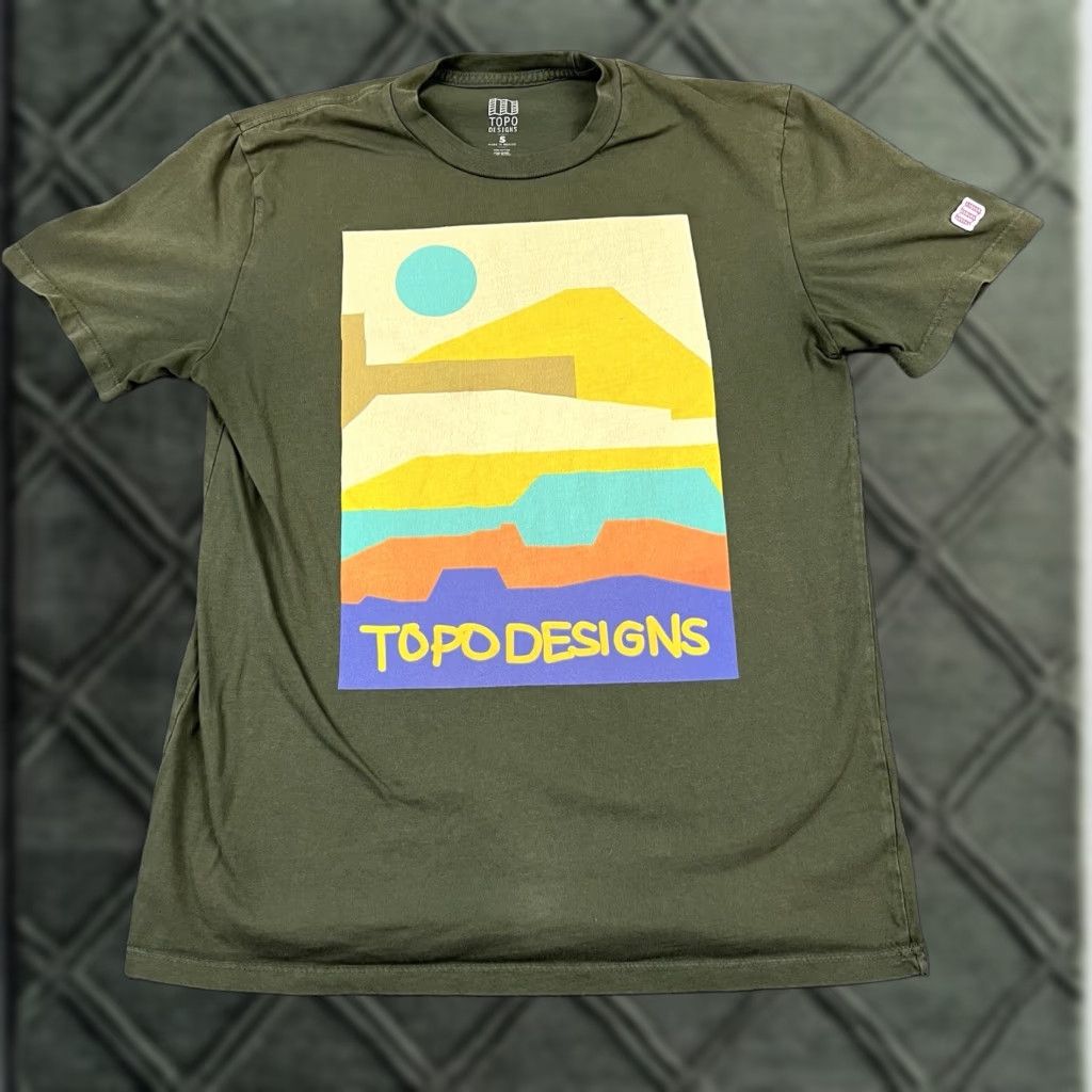 Topo Designs Topo Designs Shirt Mens Small Green Short Sleeve Crew Neck Graphic Design Tee Size US S / EU 44-46 / 1 - 1 Thumbnail