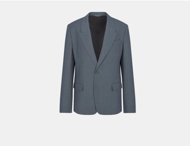 Dior o1w1db11224 Two-Button Bar Jacket in Blue Size US S / EU 44-46 / 1 - 1 Thumbnail