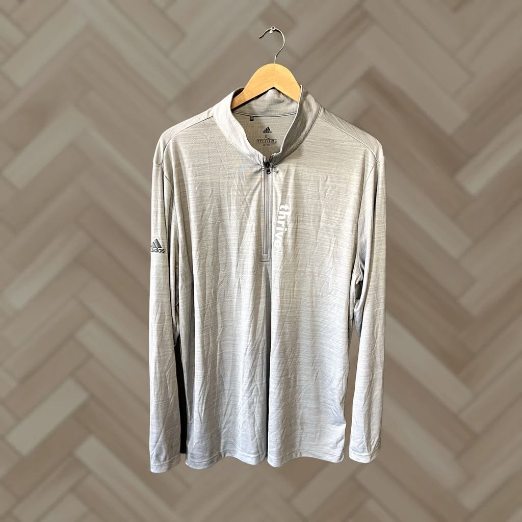 Adidas Adidas Mens Gray Long Sleeve 1/4 Zip Pullover XL Pullover Shirt Mens Gray 1/4 Zip Adidas Size US XL / EU 56 / 4 - 1 Thumbnail