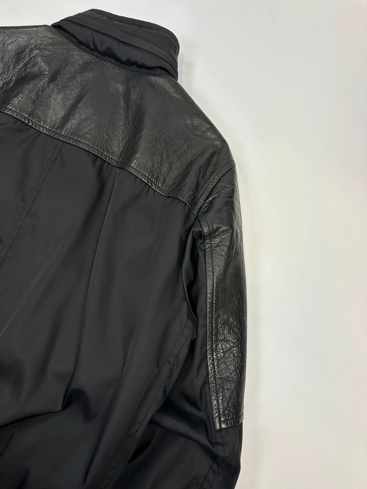 Prada Prada Milano FW09 Black Leather & Nylon Hood Bomber Jacket Size US S / EU 44-46 / 1 - 7 Thumbnail