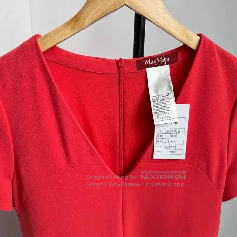 Max Mara MaxMara Red Polyester Women's Dress . Size L / US 10 / IT 46 - 4 Thumbnail