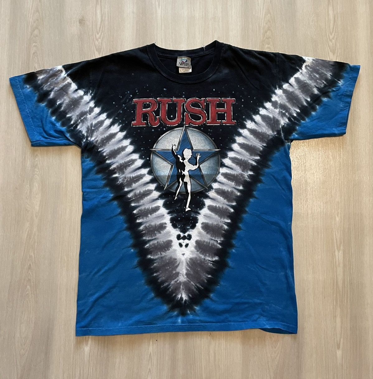 Rap Tees × Vintage Vintage Liquid Blue RUSH Tye Dye Bandtee Mens Large Size US L / EU 52-54 / 3 - 1 Thumbnail