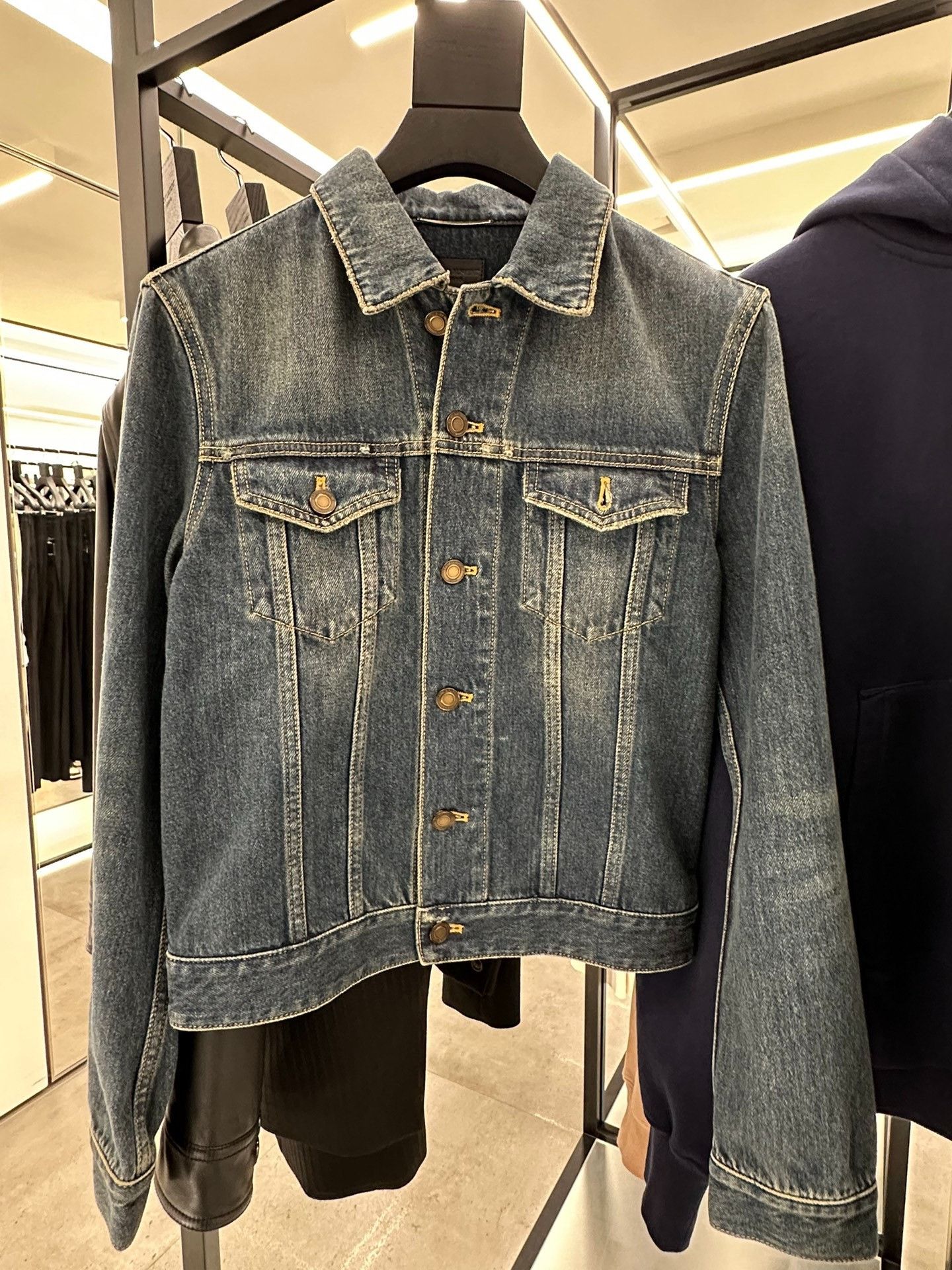Saint Laurent Paris Saint Laurent Men's Blue Denim Jacket Size US S / EU 44-46 / 1 - 1 Thumbnail
