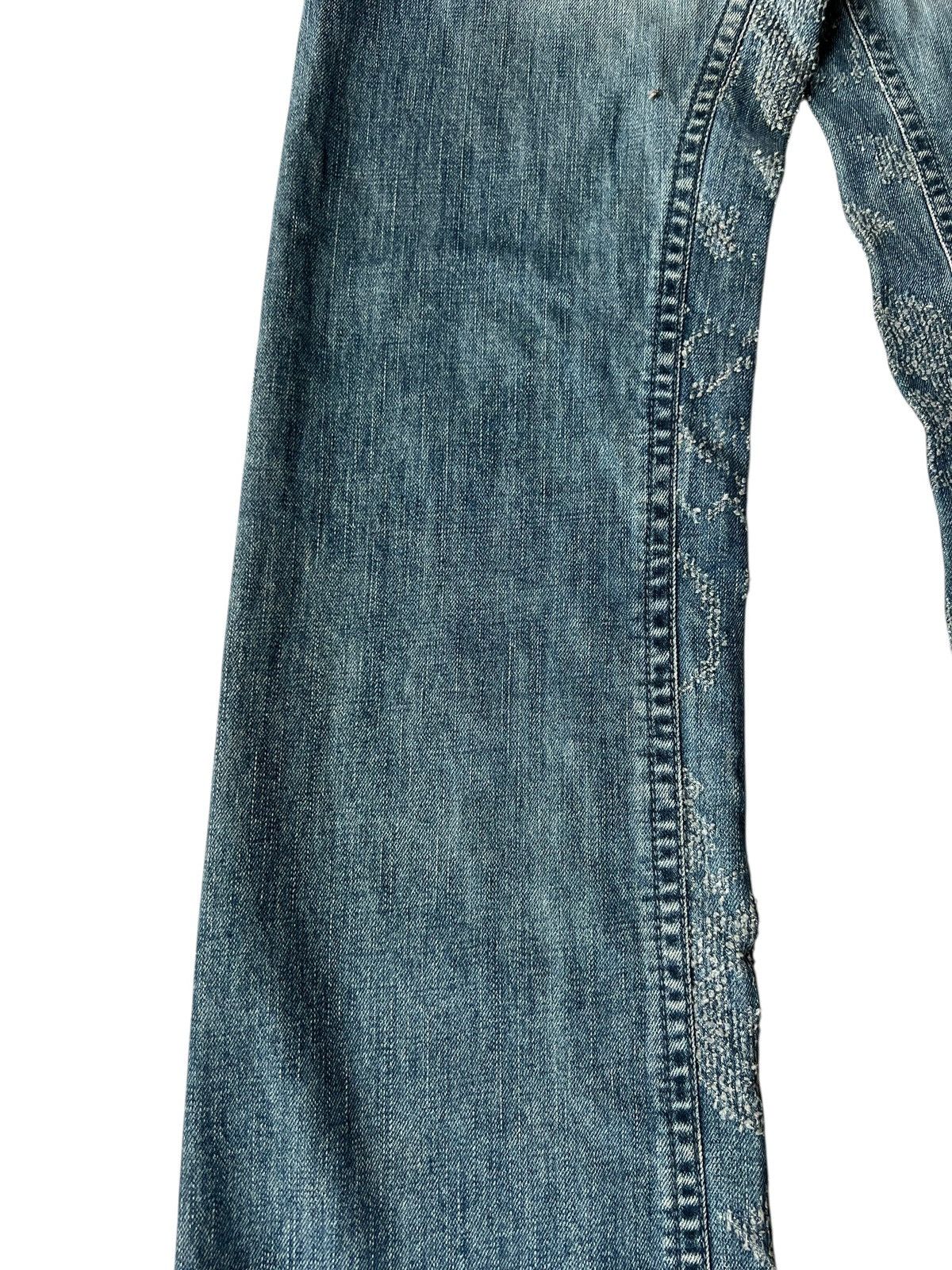 Handmade Mizra Hand Made in Japan Distressed Boro Denim Bootcut Jeans Size US 30 / EU 46 - 16 Thumbnail