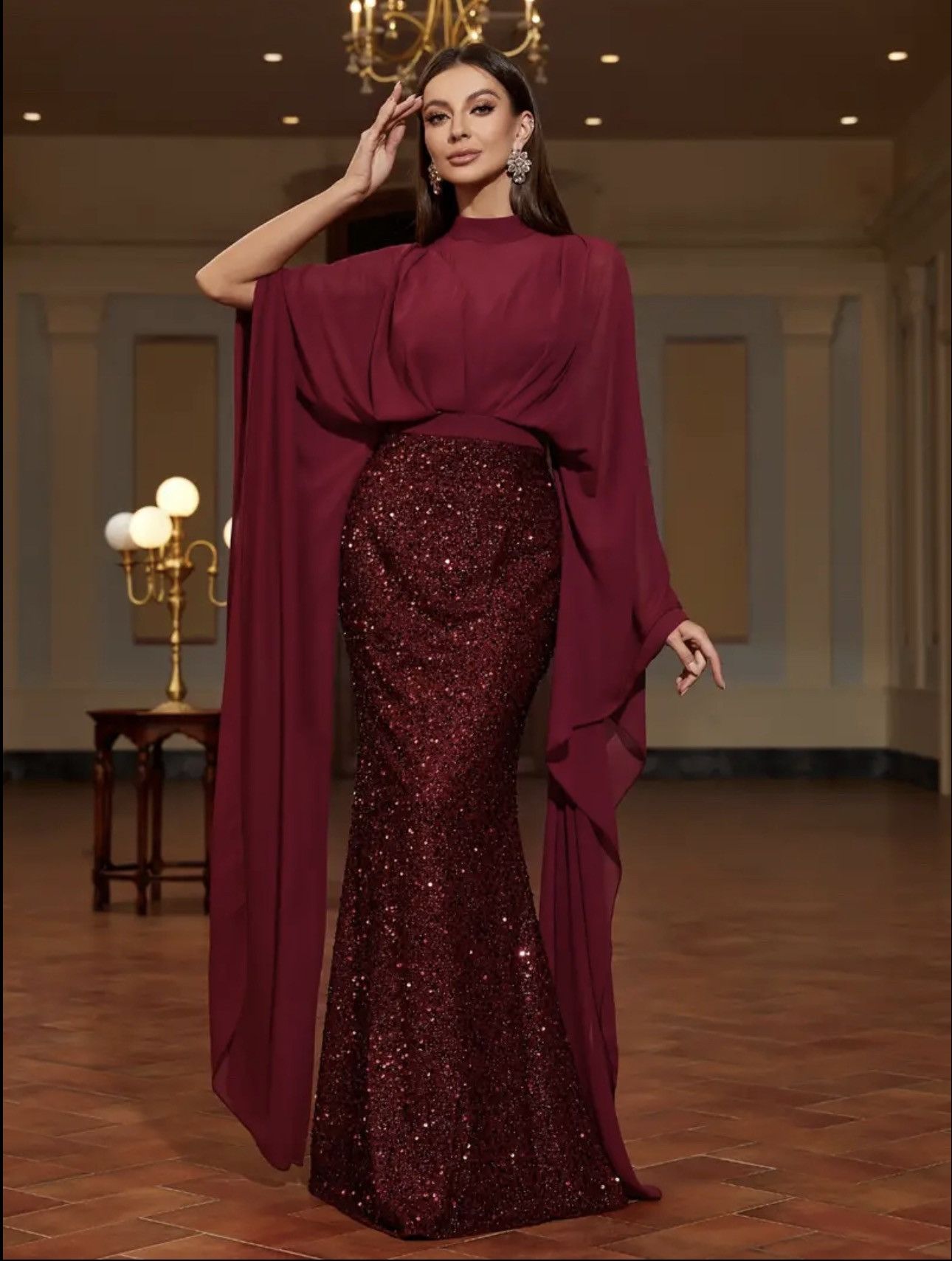 The Unbranded Brand Sequinned Batwing Sleeve Elegant dress Size S / US 4 / IT 40 - 3 Thumbnail