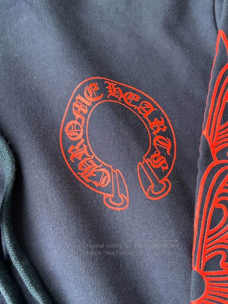 Chrome Hearts CHROME HEARTS Size M Red horseshoe print navy blue hoodie Size US M / EU 48-50 / 2 - 3 Thumbnail