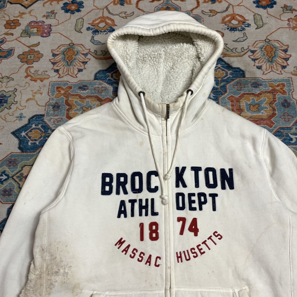 Japanese Brand POLHAM trashed Broxton full zip hoodie embroidered logo Y2K Size US XL / EU 56 / 4 - 3 Thumbnail