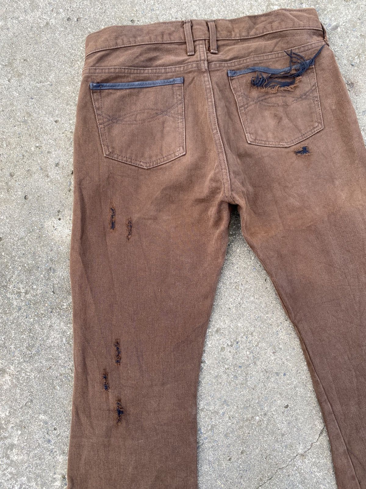 14th Addiction × KMRii RAGE Brown Thick Cotton Flare Denim Size US 31 - 8 Thumbnail