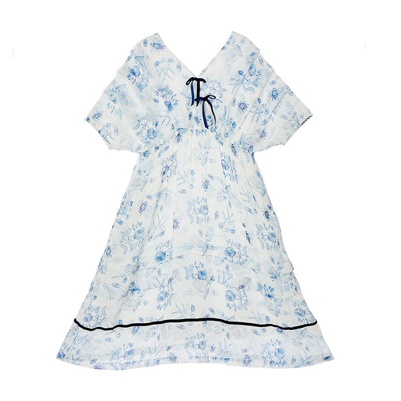Other Unlogical Poem Victorian Floral Silk Dress Size M / US 6-8 / IT 42-44 - 1 Thumbnail