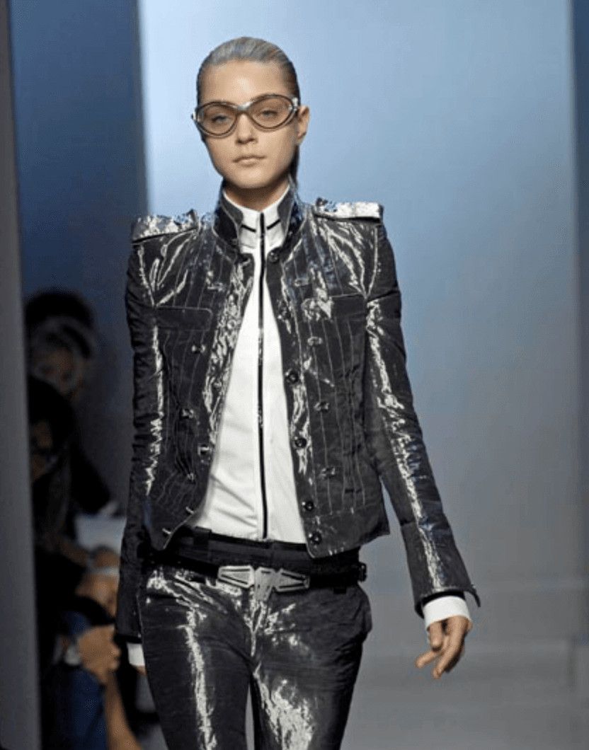 Balenciaga SS2007 Balenciaga Grey Nylon Metallic Jacket Size M / US 6-8 / IT 42-44 - 2 Thumbnail