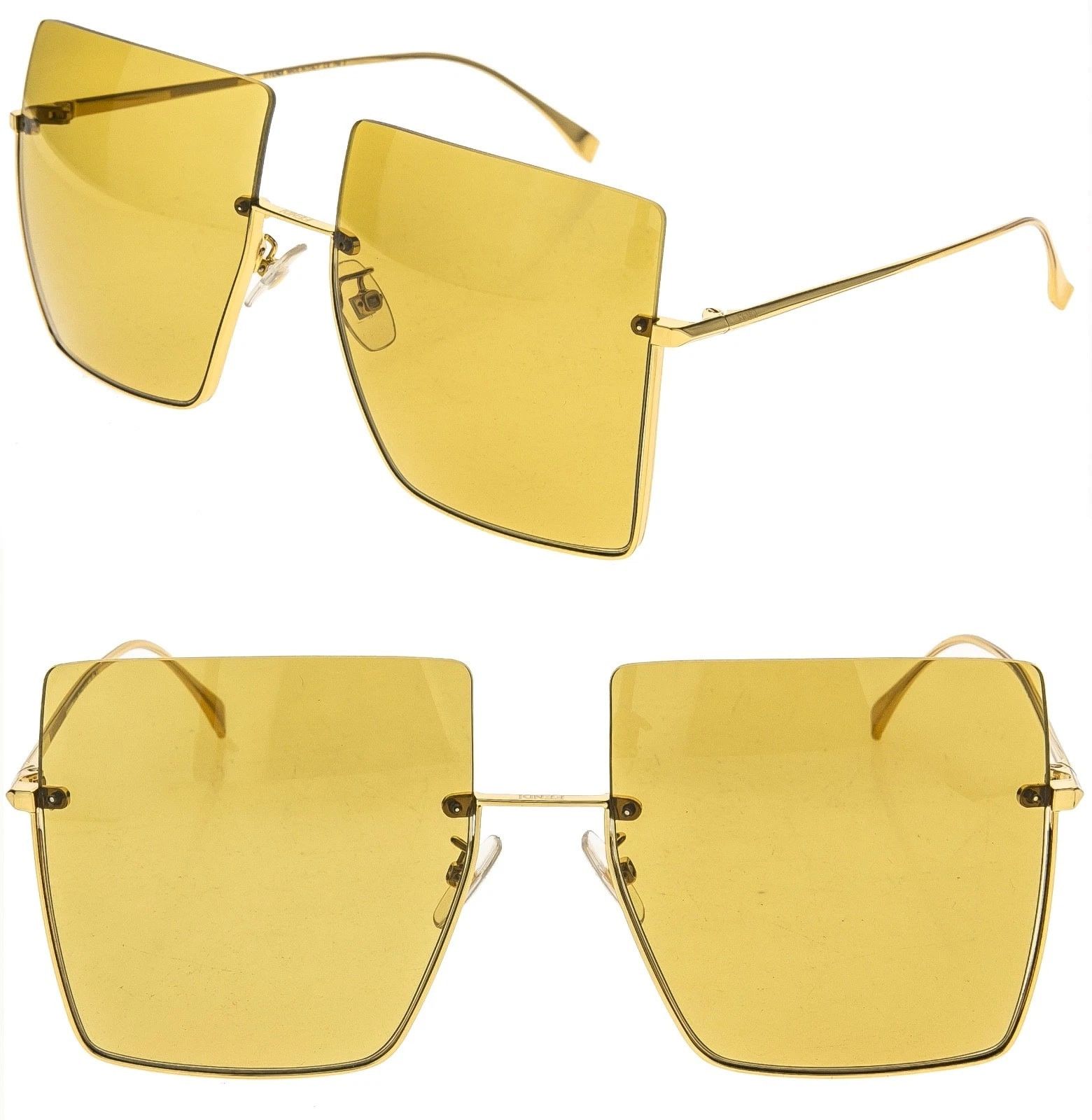 Fendi FENDI FF0401S PROMENEYE 0401 Yellow Retro Sunglasses Size ONE SIZE - 1 Thumbnail