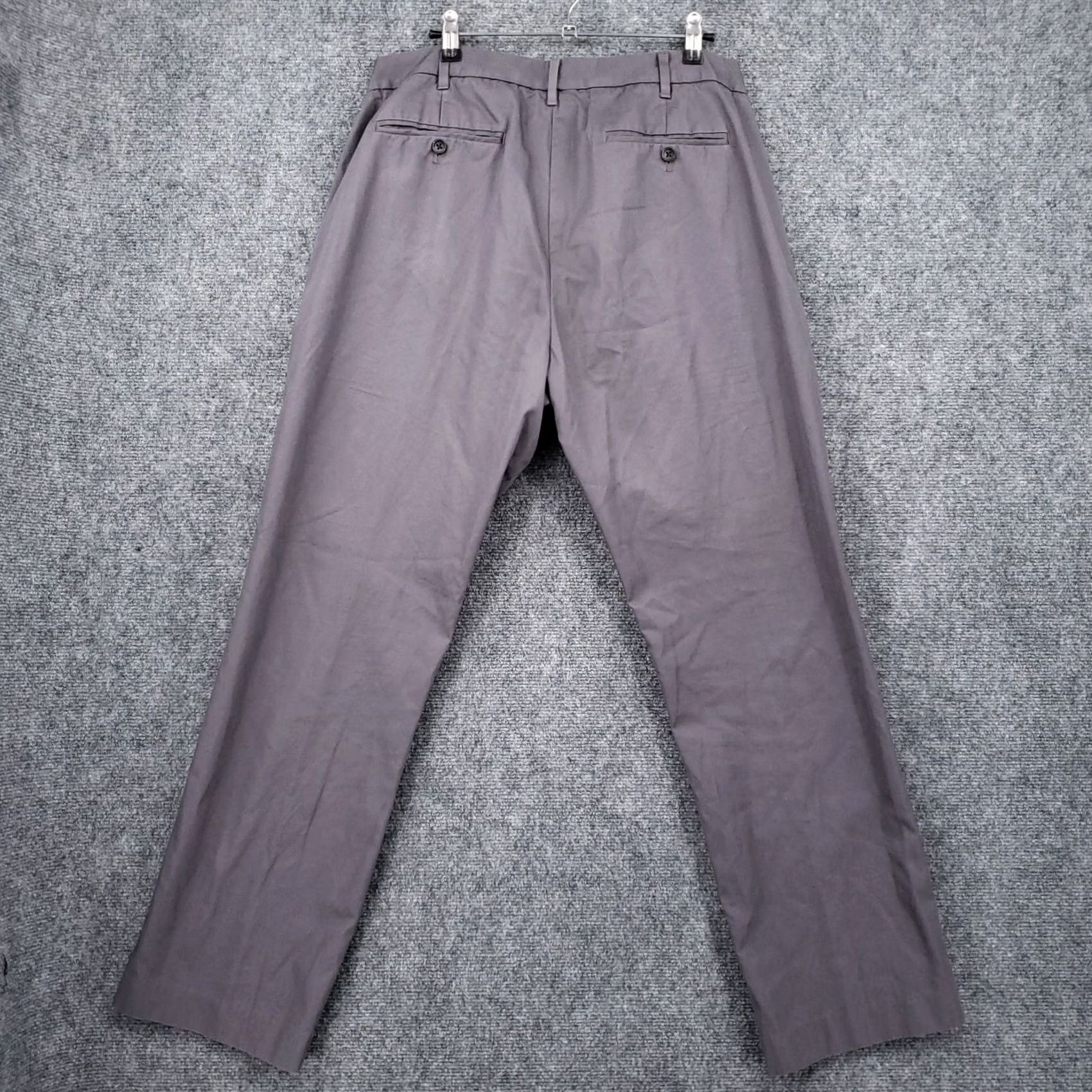 Bonobos Bonobos Pants Mens 35x30 Gray Straight Fit Chino Flat Front Trouser Zip Fly Size US 35 - 2 Thumbnail